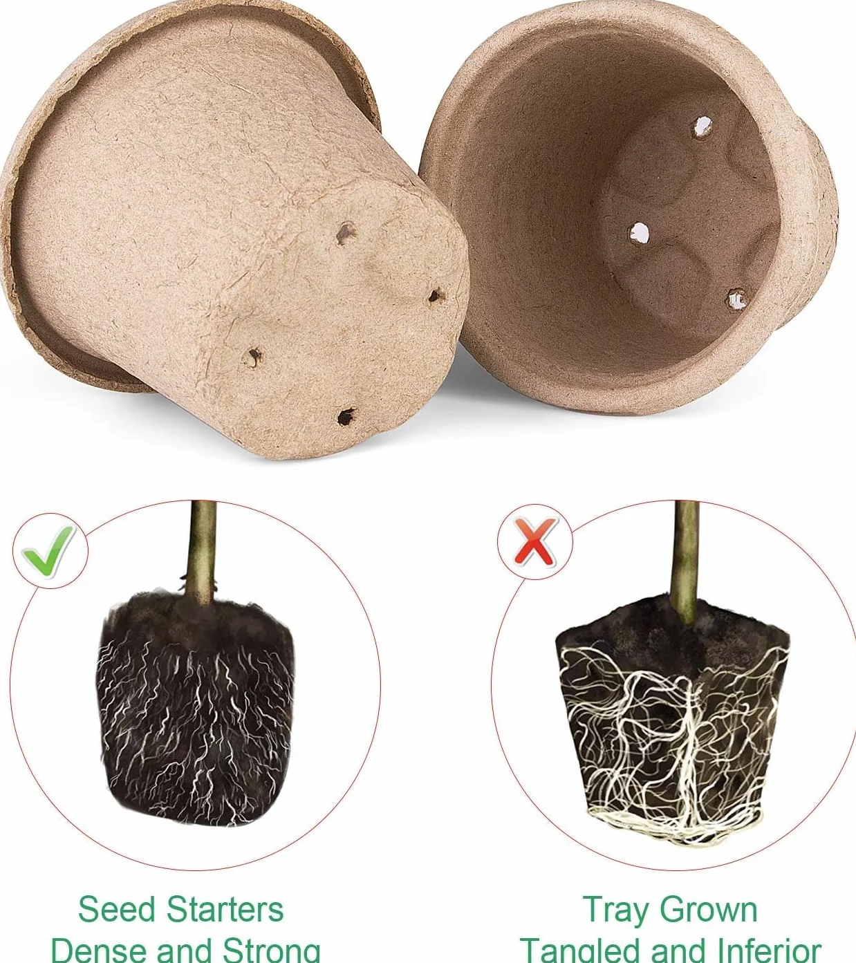 30 vasi da coltivazione smontabili, 11 cm, con 20 pennarelli in plastica