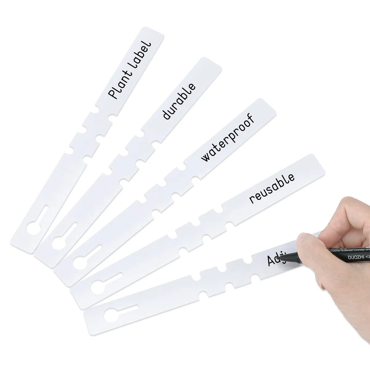 KINGLAKE 600 pezzi 21X2CM etichette targhette per piante etichetta di plastica giardino esterna Etichetta da appendere ad anello ，bianco
