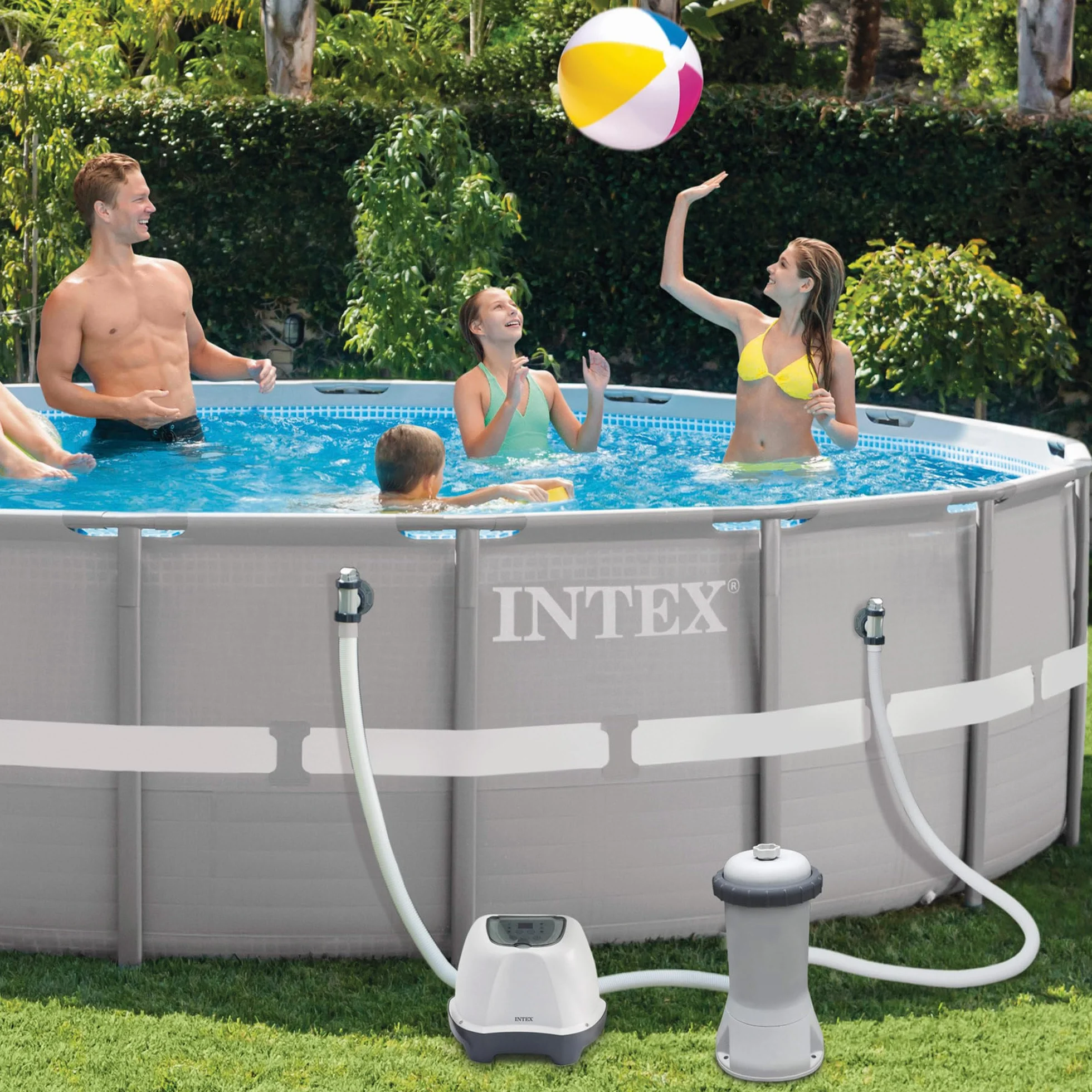 Intex 26664 - Generatore Salino di Cloro Krystal Clear, per Pompa Filtro 1136-3785 L/h, Produzione Cloro 4 g/h, per Piscine Piccole fino a 17413 L, Plastica, Bianco
