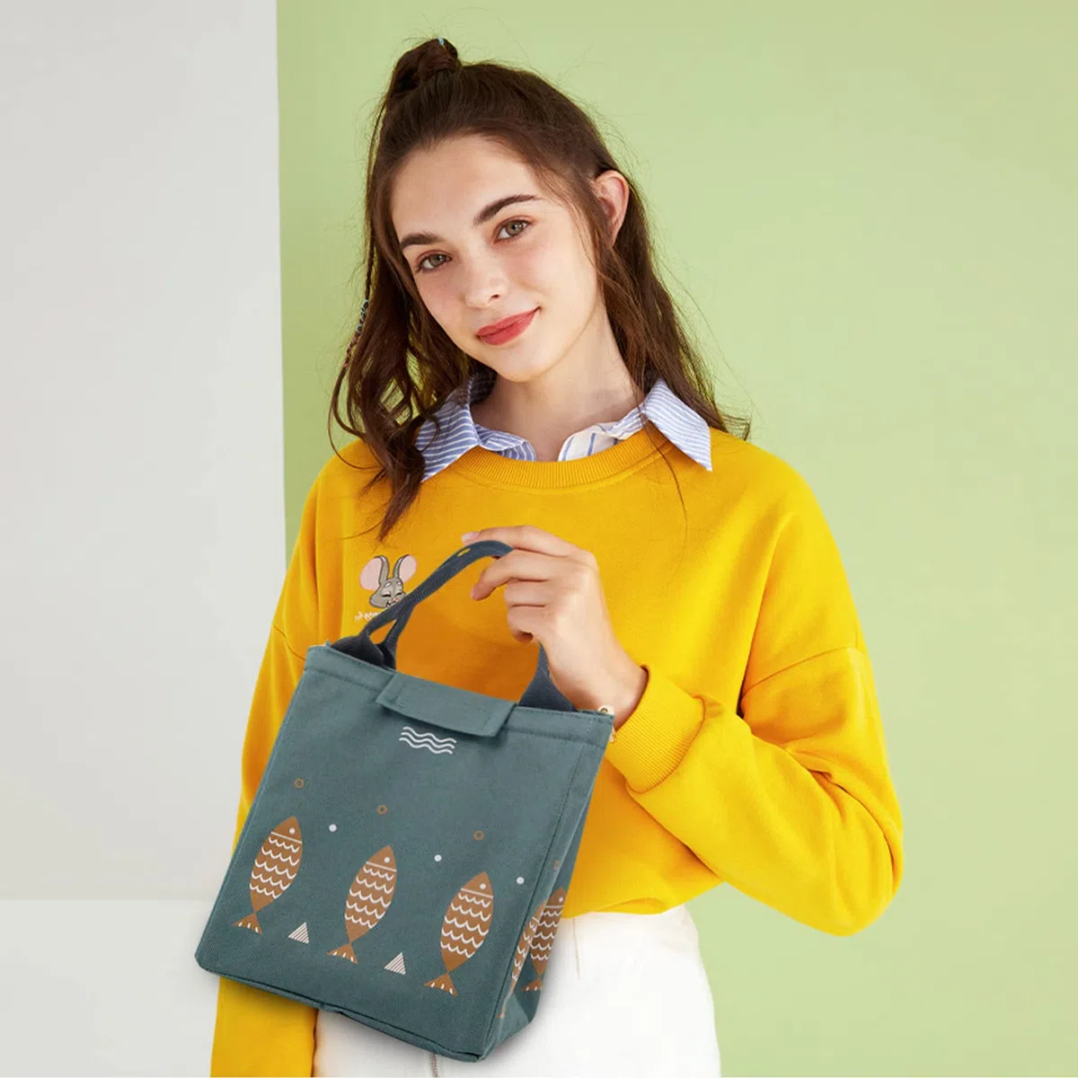 FANDARE Borsa termica per pranzo portatile per pranzo, borsa da pranzo, grande capacità, per uomo, donna, bambino, scuola, ufficio, campeggio, picnic, pranzo, borsa impermeabile in poliestere