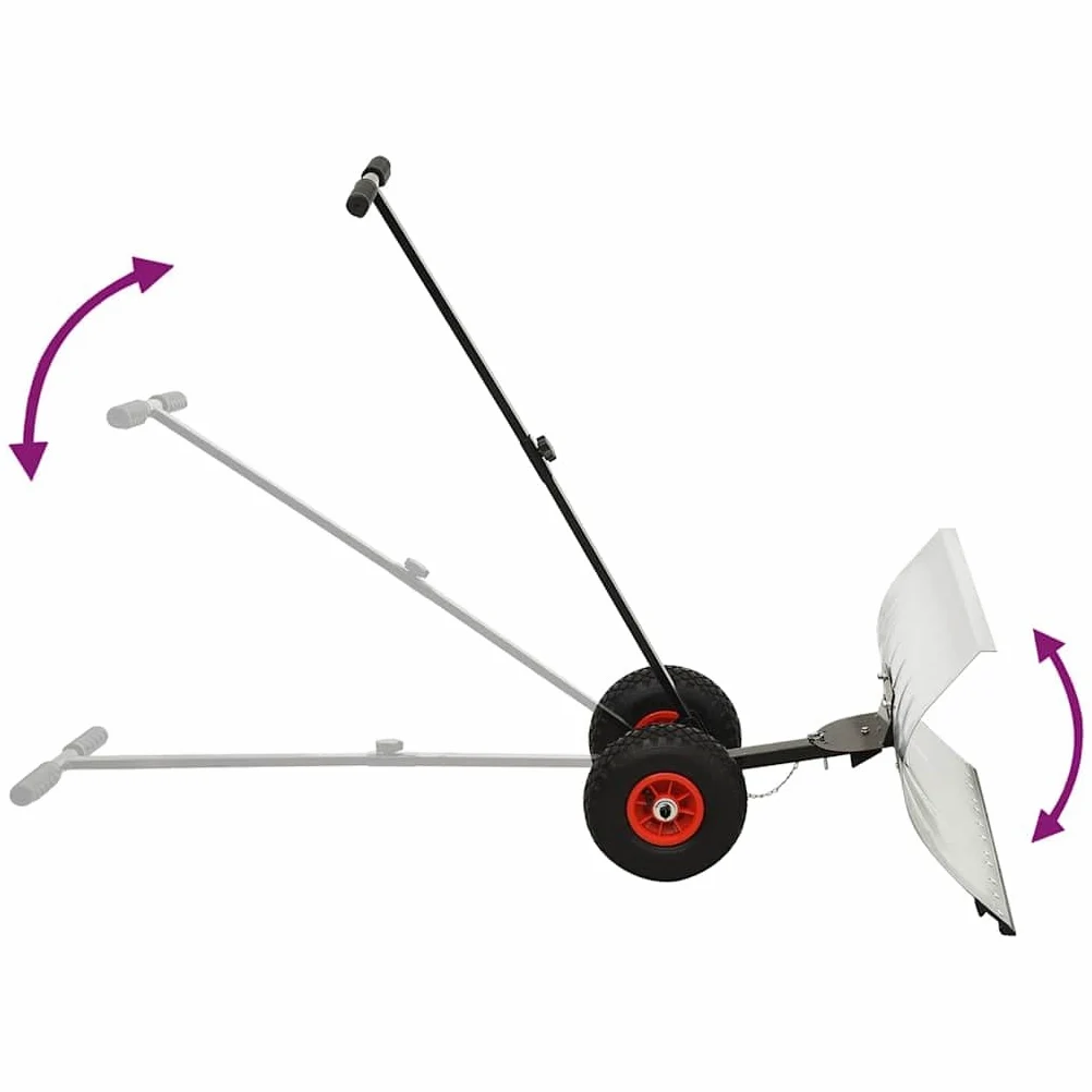 Pala da neve manuale con ruote, pala da neve rimovibile, per auto, neve, campeggio, ingresso, giardino
