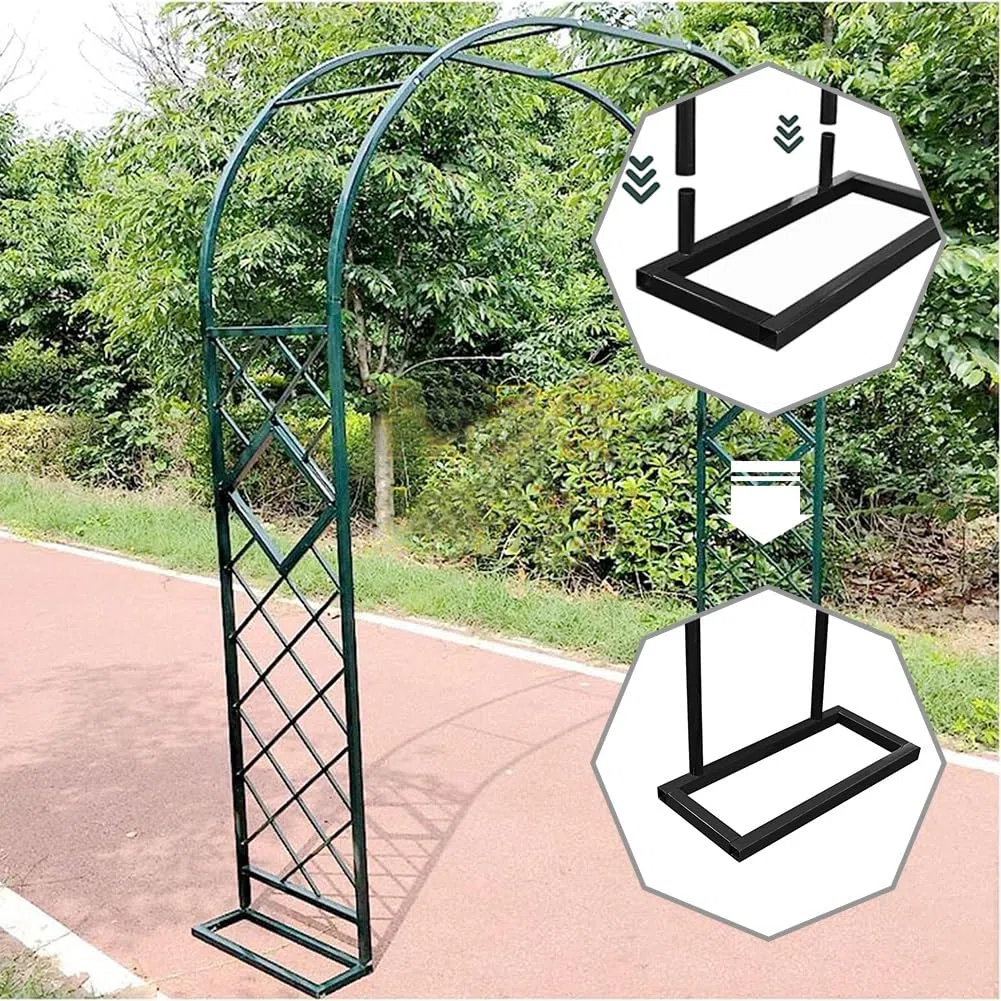 Arco nuziale per cerimoniaRobusto arco in metallo per piante rampicantiPerfetto per prato giardino vacanze e decorazioni per feste Marrone 220 x 230 cm
