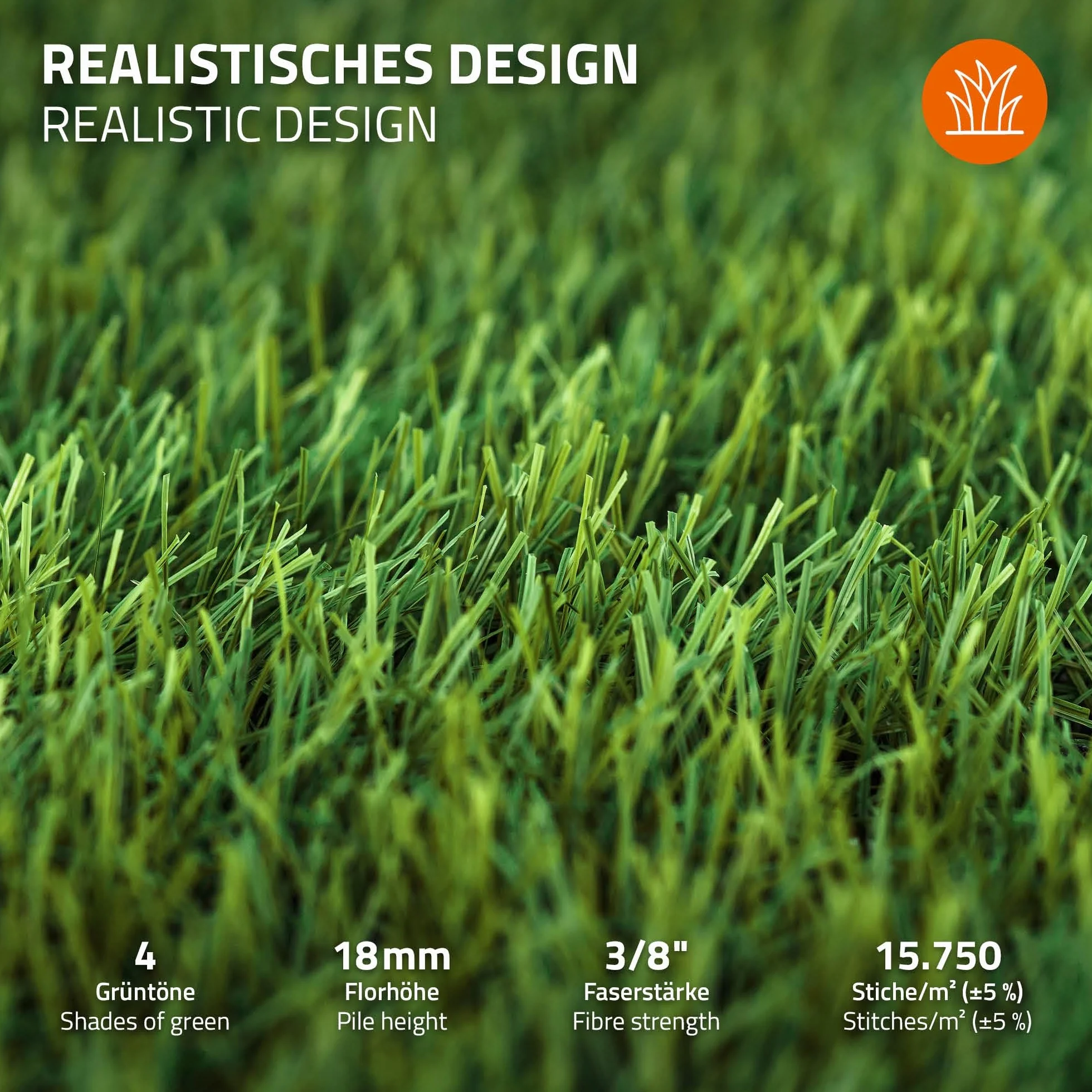 ECD Germany Rotolo Erba Sintetica 150x100 cm 1,5m² Verde, Tappeto Erba Artificiale Altezza 18 mm, Prato Finto Outdoor, Permeabile all’Acqua e Resistente ai Raggi UV, per Balcone Terrazza e Giardino