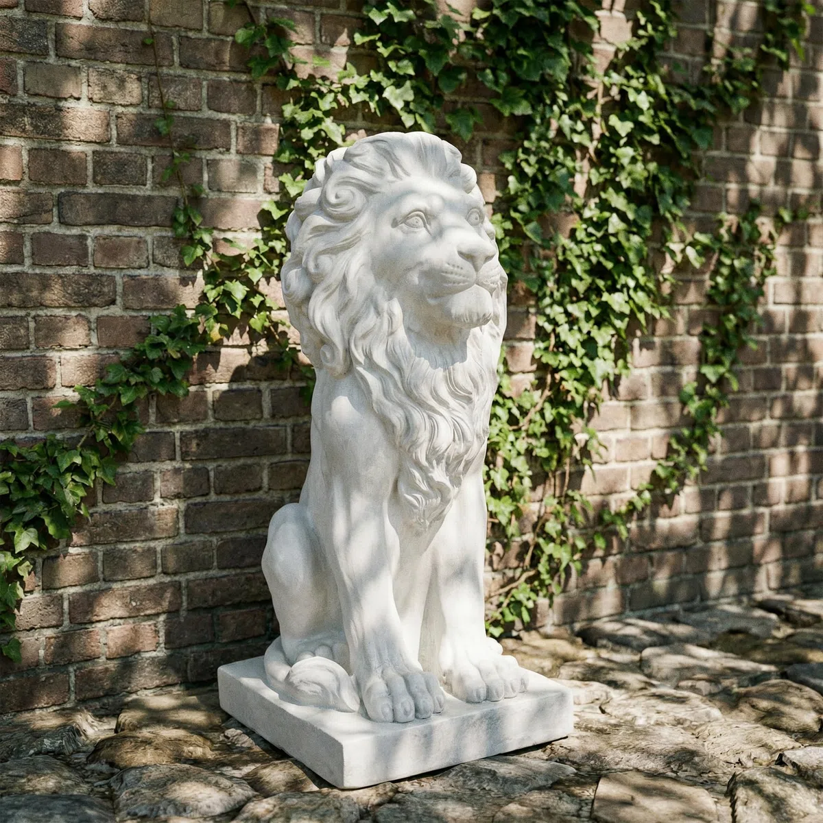 Statua Leone Bianco D515A02