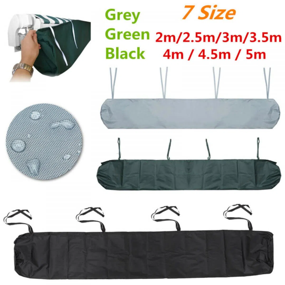 SPORTARC Copertura protettiva per giardino, patio, tenda da sole, impermeabile, invernale, antipolvere, per veranda manuale