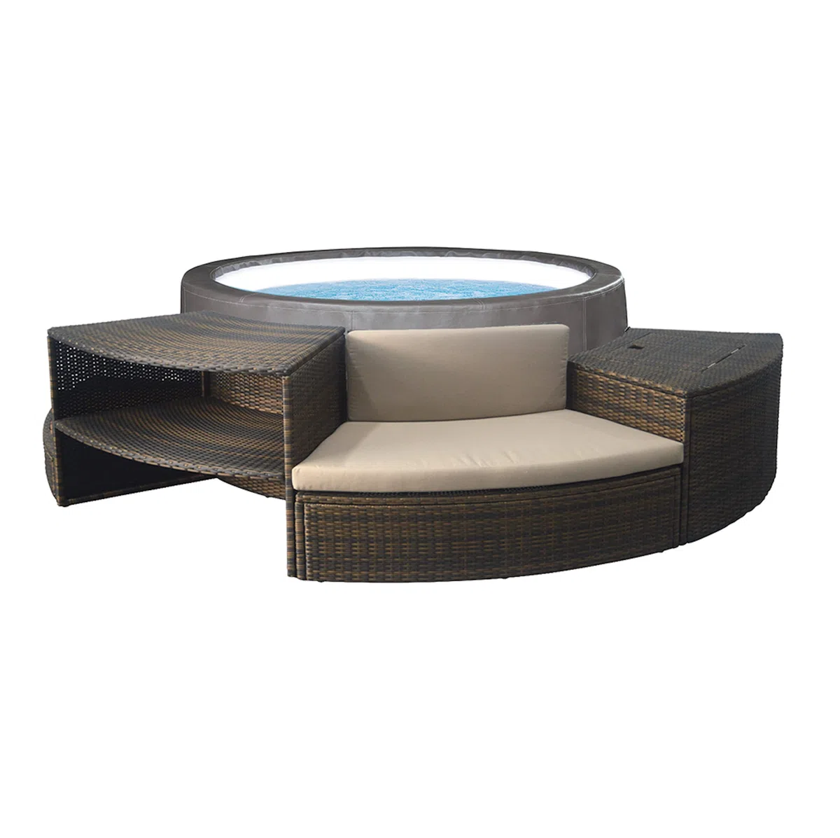 Netspa Vita Premium 168x70 Cm + Furniture 5 Pieces Inflatable Jacuzzi With External Panels 1100L