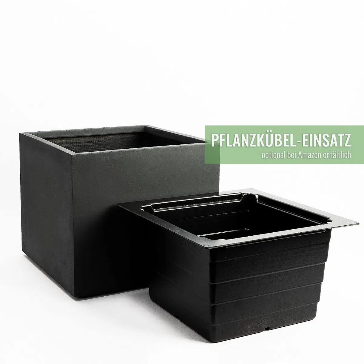 Pflanzwerk® Fioriera Vaso per fiori Portavaso CUBE Antracite 45x55x55cm *Resistente al gelo* *Protezione UV* *Europea di qualità*