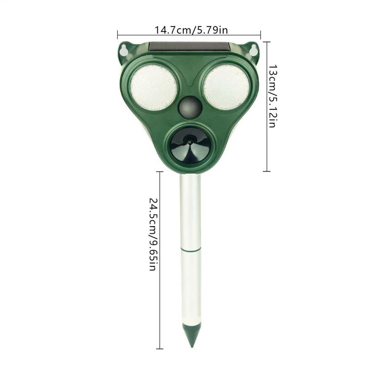 Repellente per animali ad energia solare, repellente ad ultrasuoni per uccelli e topi, dispositivo esterno impermeabile con luci LED per cortile, giardino e fattoria