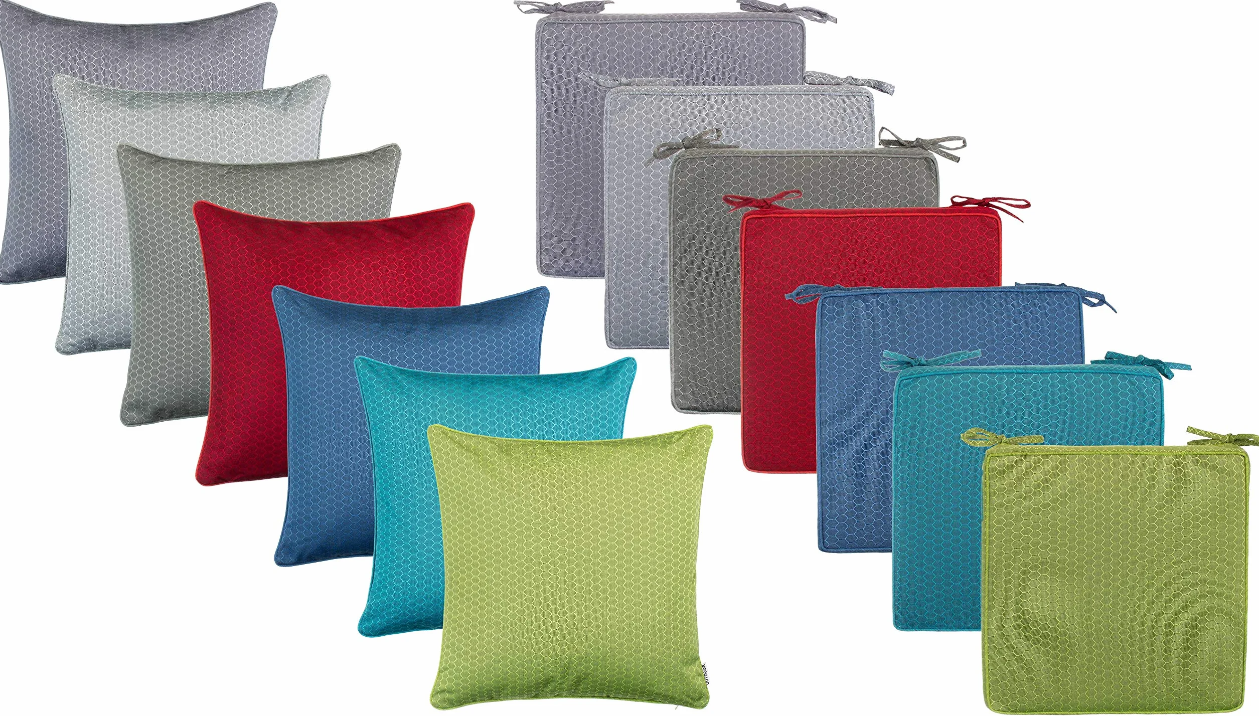 Brandsseller Set di 4 Cuscini da Esterno 45x45 cm – Cuscini Decorativi con Bordino e Struttura a Nido d'ape – Idrorepellenti e Antimacchia per Giardino, Balcone, Terrazza e Divano - Rosso