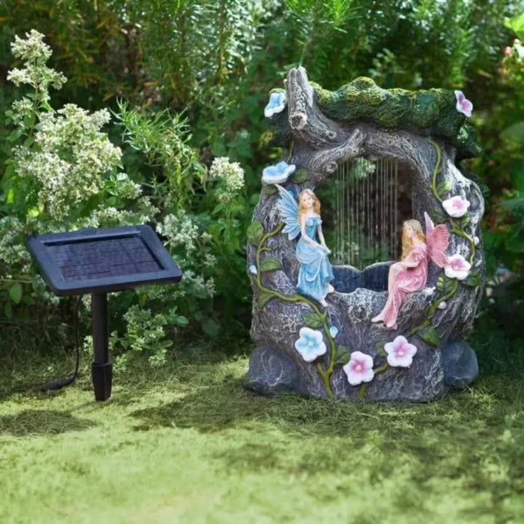 Garden Mile fontana solare fontana magica fontana vaso acqua caratteristica giardino solare statua ornamento cascata decorativo esterno patio cascata