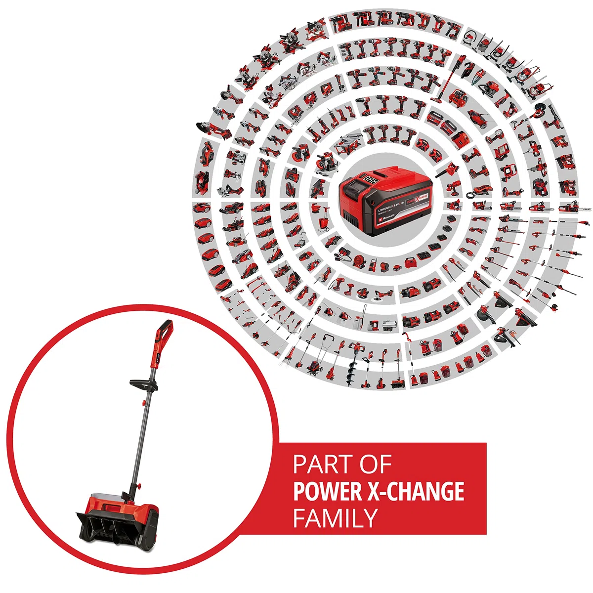 Einhell Fresa spazzaneve a batteria GE-ST 36/40 Li E-Solo Power X-Change (ioni di litio, 36 V, larghezza di lavoro 40 cm, altezza neve max. 20 cm, senza batterie e caricabatteria)
