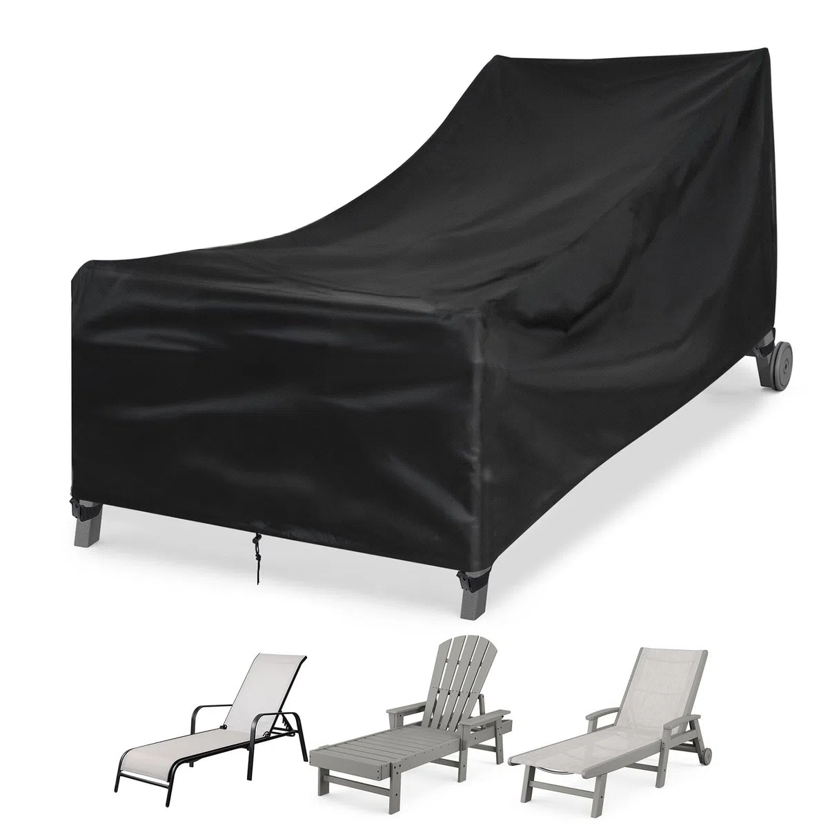 GARPROVM Copertura per sedia a sdraio da giardino, resistente alle intemperie, 200 x 75 x 40/70 cm, tessuto Oxford 420D, impermeabile, antivento, antipolvere, resistente ai raggi UV, copertura per