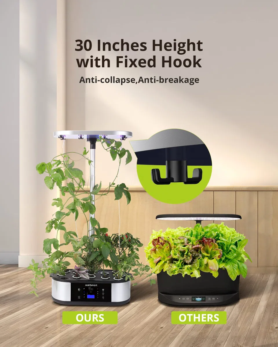 di Coltivazione idroponica, Smart WiFi Garden 12 Pods, 5 modalità di Illuminazione con Lampada LED per Piante da 30 W, per Interni di Erbe aromatiche, 76 cm, Altezza Regolabile