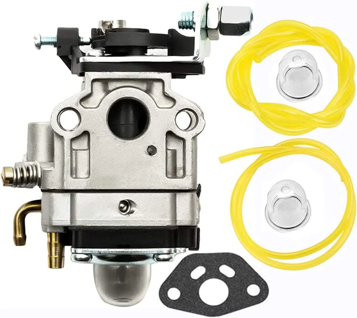 Carburatore per Motore per Decespugliatore 22cc 26cc 33cc 34cc 36cc, Sostituzione del 11mm Carburatore Sostituzione del Trim per Chainsaw kit Carburatore con Guarnizioni e Tubi
