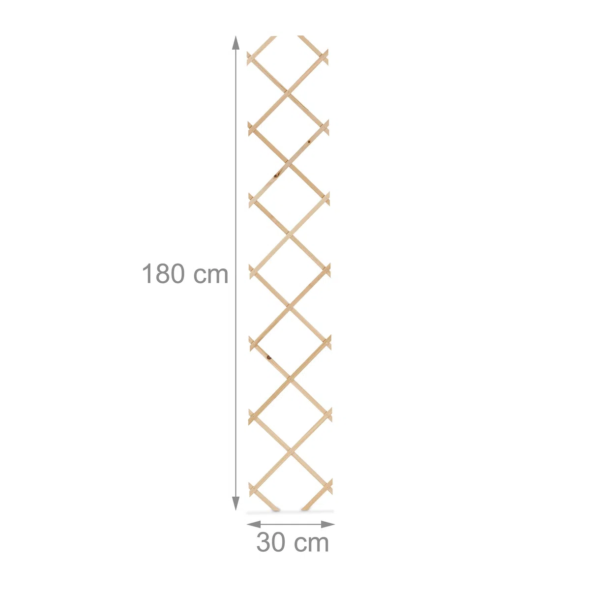Relaxdays Grigliato in Legno per Rampicanti, 180x30 cm, Set 3 Tralicci Allungabili Piante da Giardino, Balcone, Naturale
