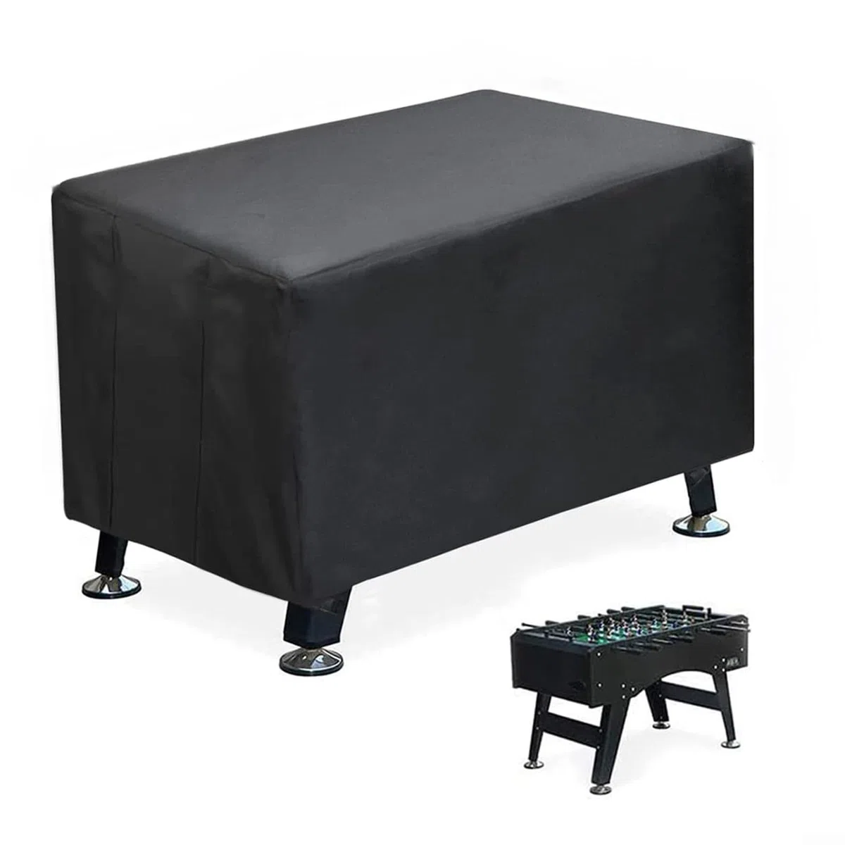 StarRing Copertura per tavolo da biliardino, impermeabile, antipolvere, per interni ed esterni, resistente ai raggi UV, per tavoli da calcio standard, 160 x 117 x 70 cm, in poliestere nero