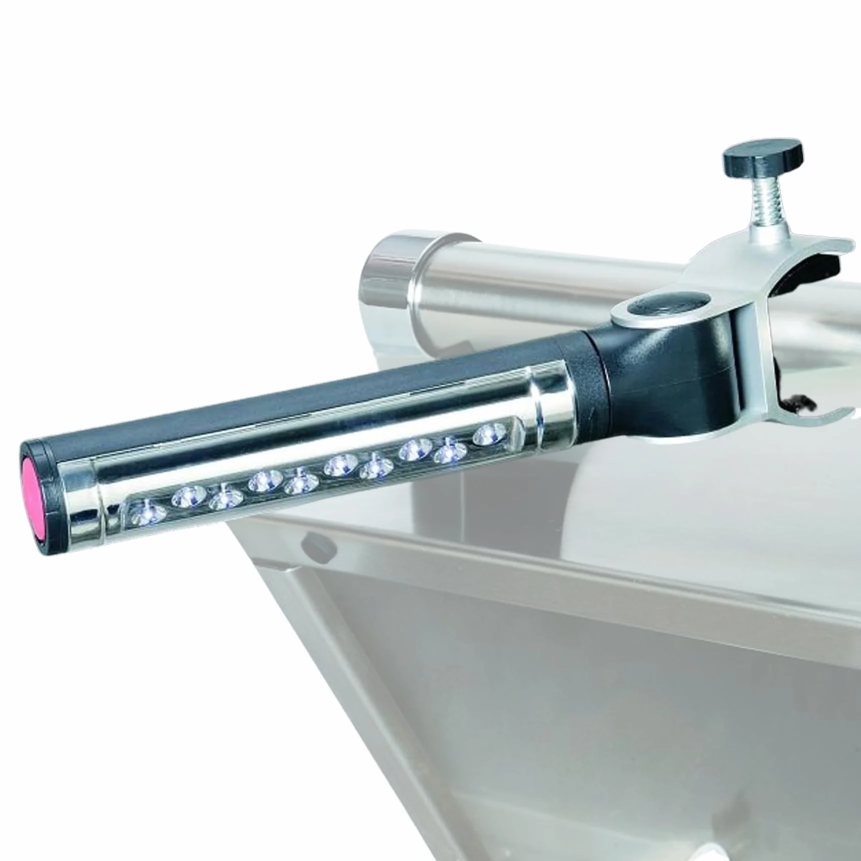 Light Accents - Luce per barbecue a LED, funzionamento a batteria, con morsetto in alluminio, luce per barbecue