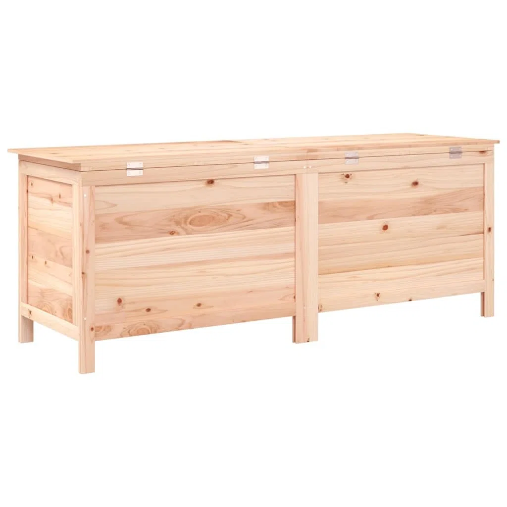 Scatola di immagazzinaggio da giardino, 150 x 50 x 56,5 cm, in legno massiccio e albero di stoccaggio, scatola per cuscini per esterni interni, giardino, balcone o terrazza