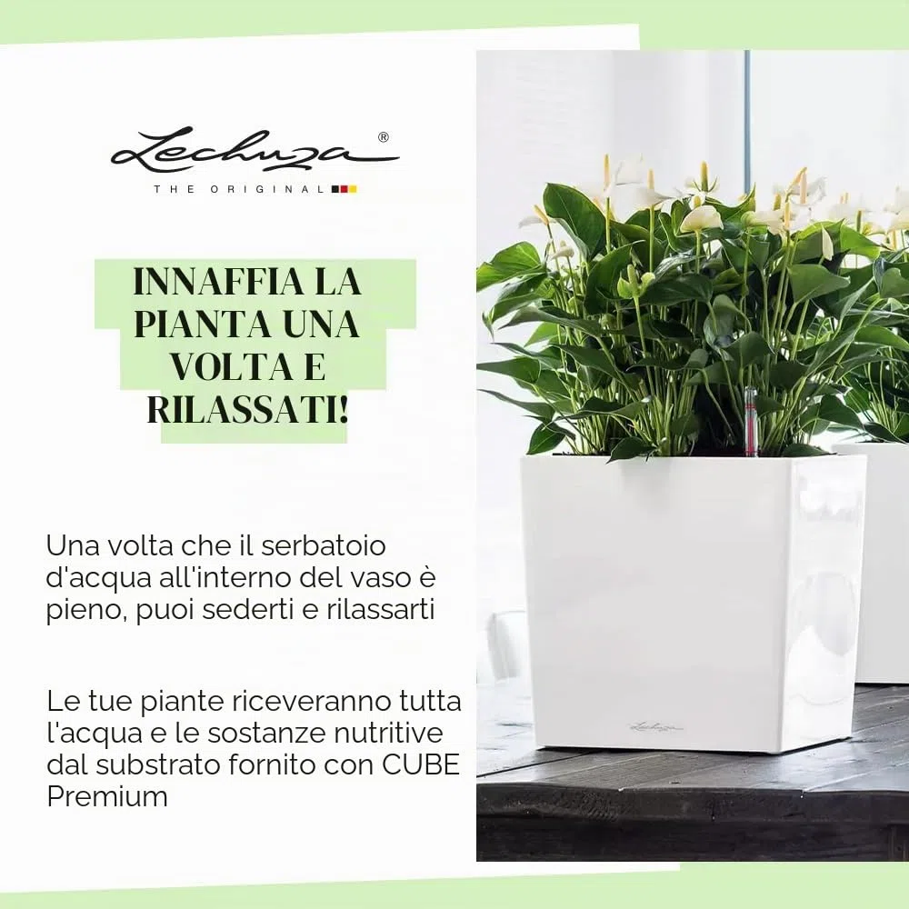 LECHUZA CUBE Premium 50 antracite metallizzato 16563