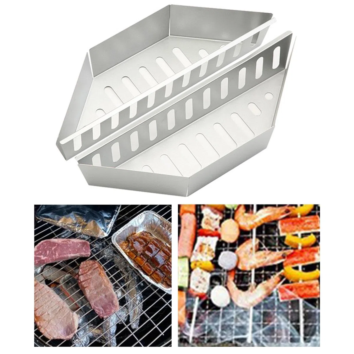 Fenteer 2 Pezzi Cestini per Carbone, Porta-bricchette per Barbecue All'aperto