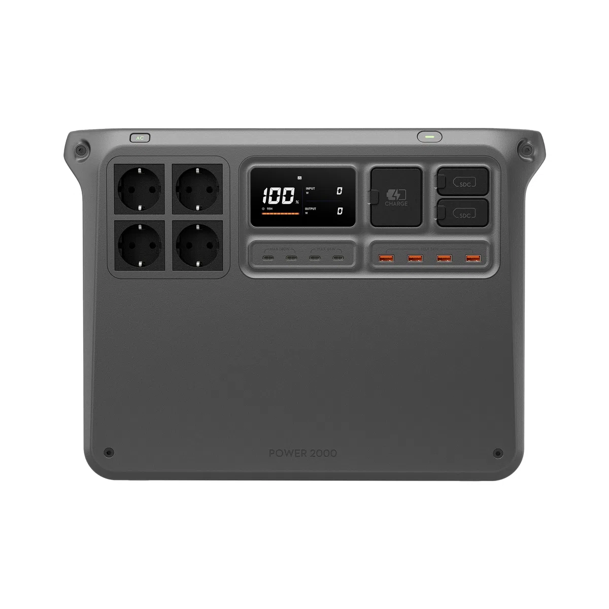 DJI Power 2000 - Power Station portatile, 2048 Wh, batteria LiFePO4, dimensioni compatte, carica in 45 minuti da 0% a 80%, generatore solare da 3000 W per casa camper/alimentazione di emergenza