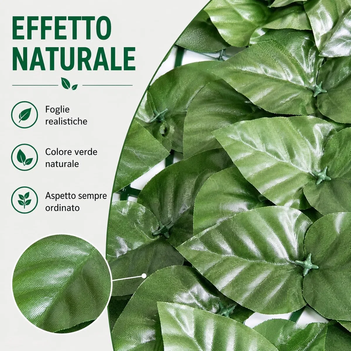 Siepe Artificiale 1x3 m, Siepe Finta Frangivista per Balcone e Giardino, Rete Privacy con Foglie di Edera Artificiali, Copri Ringhiera Decorativo per Recinzione Esterno, Verde