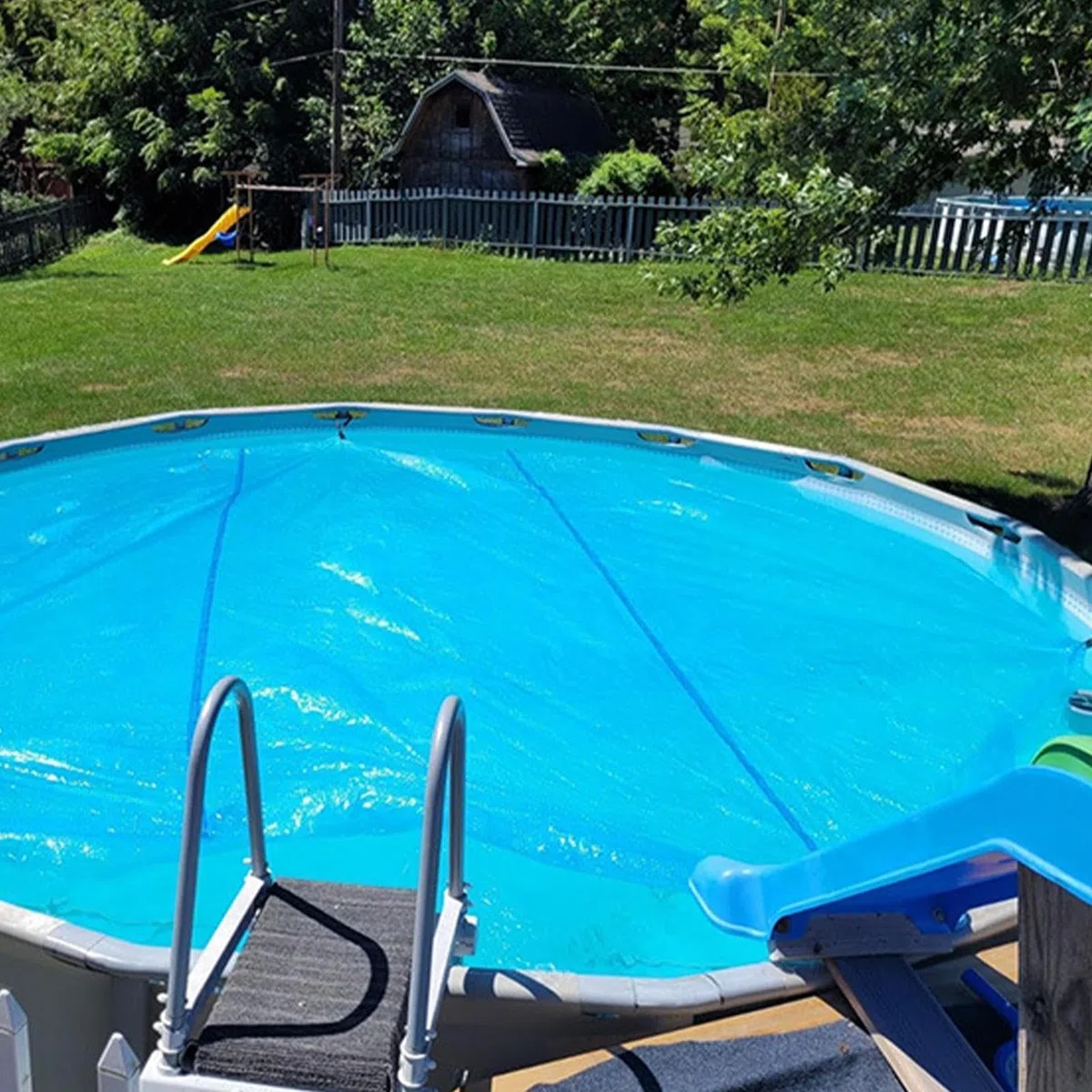 Protezione solare per piscina - Supporto termico pesante, coperta solare, pellicola isolante per piscina, adatta per sotterraneo e fuori terra, inverno, estate, terreno, nuoto nel terreno