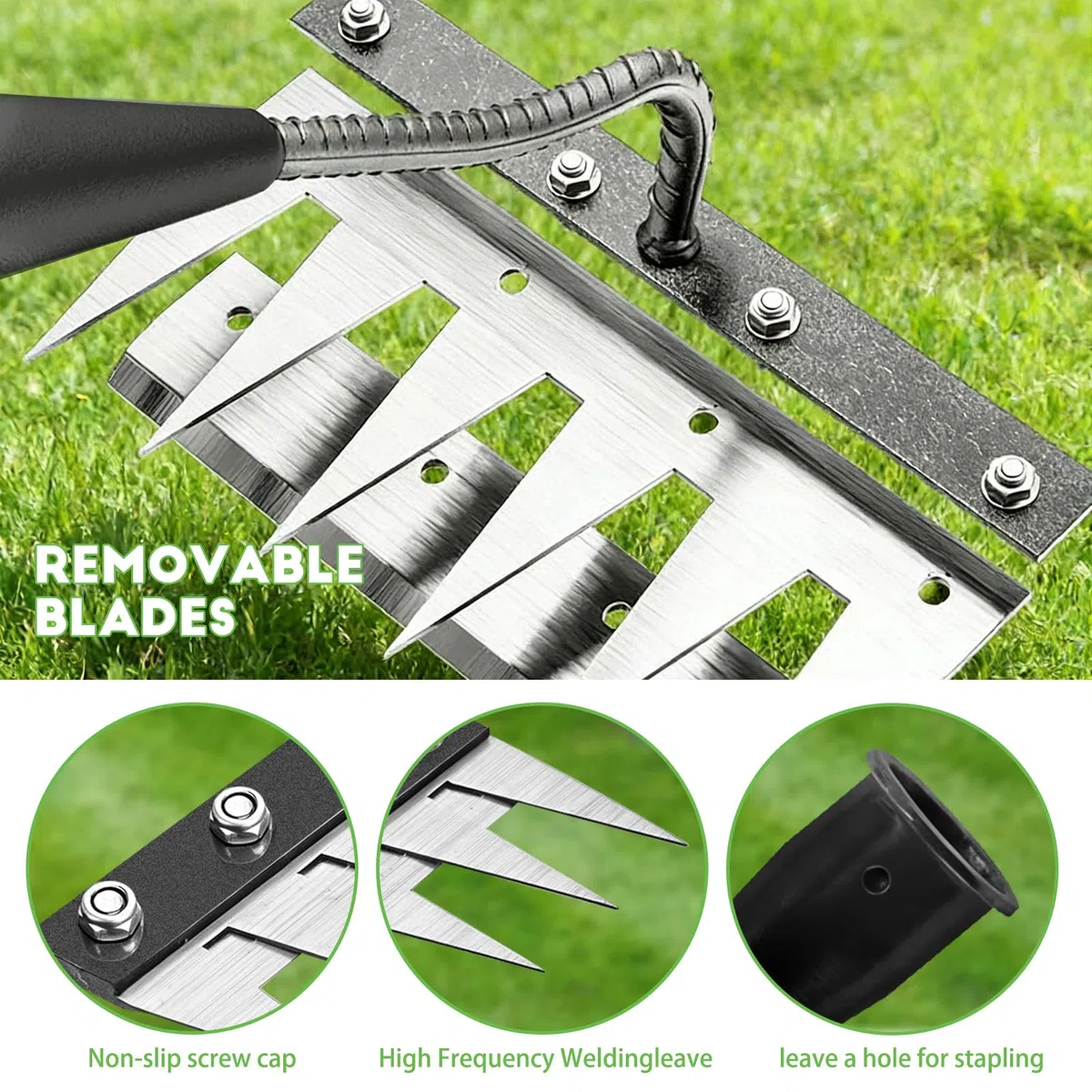 Rastrello Multifunzione Elimina Erbacce,8 denti robusti Rastrello | Giardino Portatile,Rastrello da giardino resistente,Strumenti per orto e giardinaggio,allentare il terreno,livellare prato