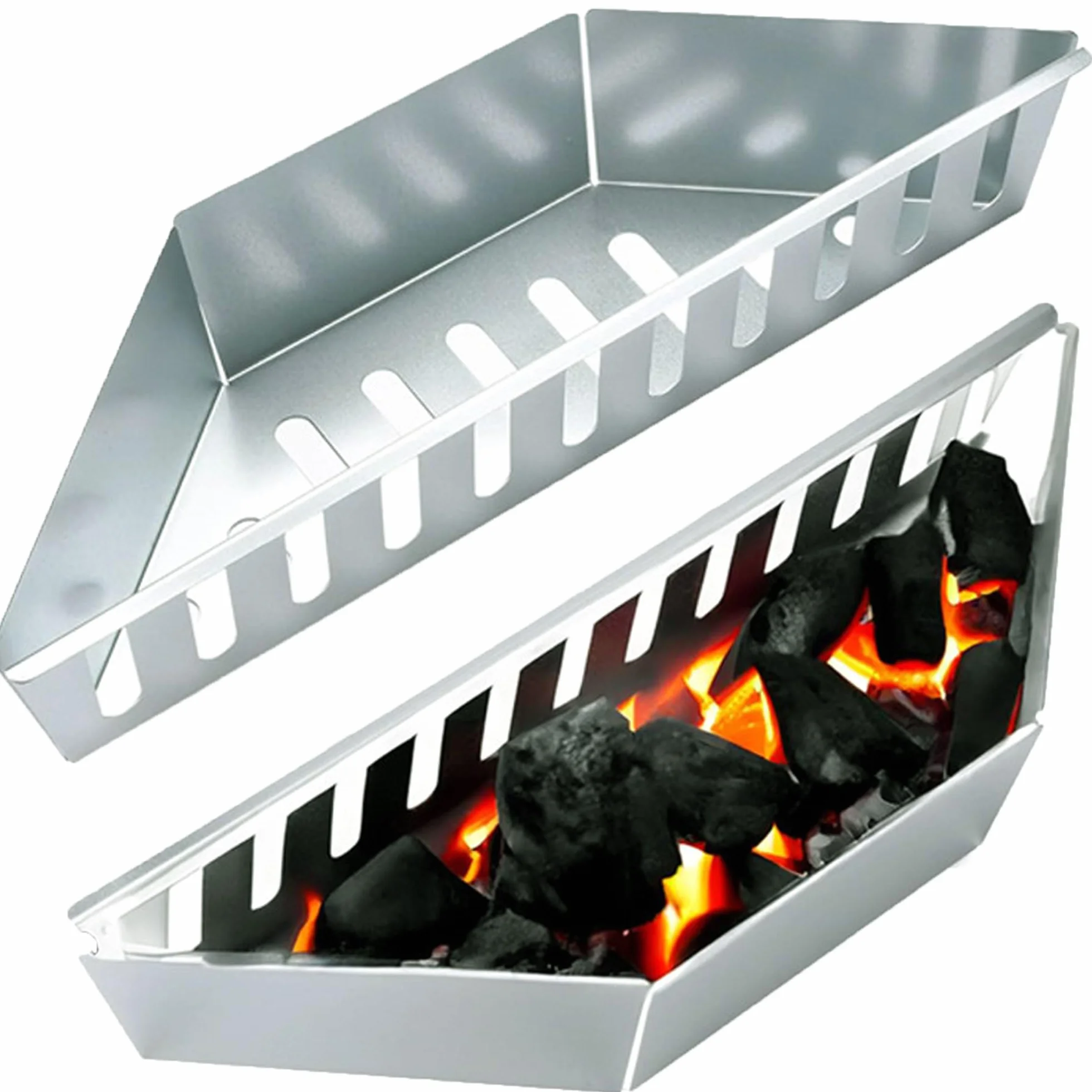 Cestino per Carbonella da Barbecue in Acciaio Inox BBQ Charcoal Basket, Pezzi per un Calore Uniforme Nella Griglia Del Bollitore, Cestino Di Carbone, Facile Da Pulire e Sovrappostibile
