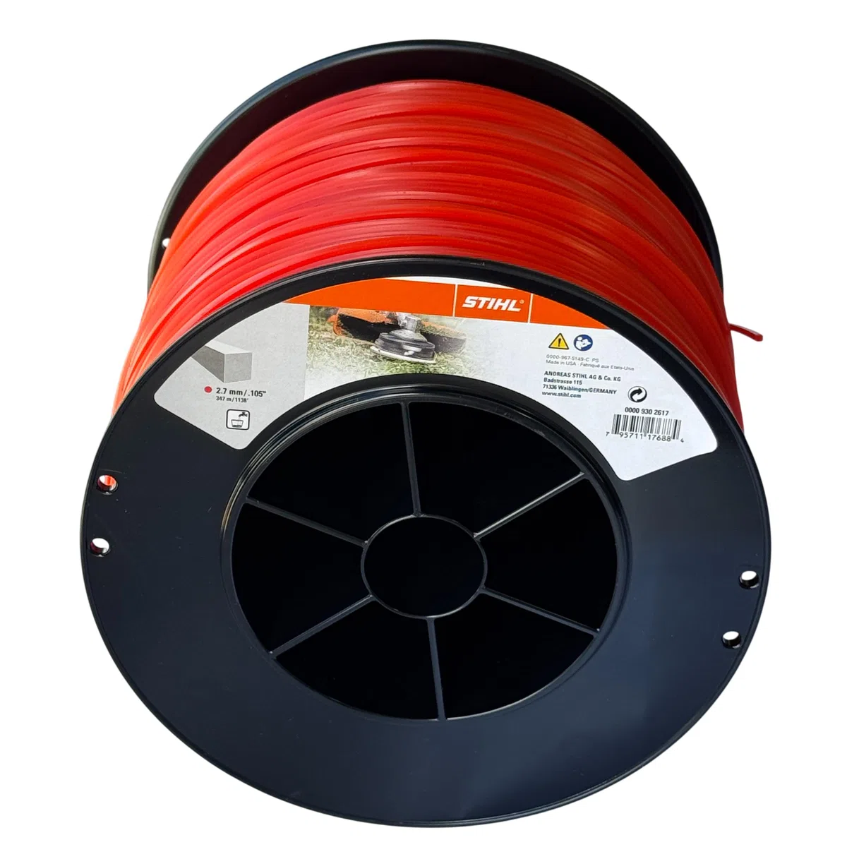 Stihl 0000 930 2617 - Filo quadrato per falciatura, 2,7 mm x 358 m