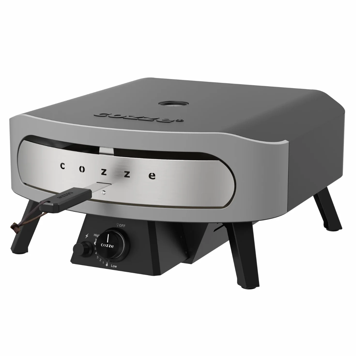 cozze Forno per pizza a gas da 17" (50 mbar) – Forno per pizza con regolatore per pizze di famiglia, con tubo del gas e regolatore – Bruciatore a U da 8,0 kW – per giardino e terrazza