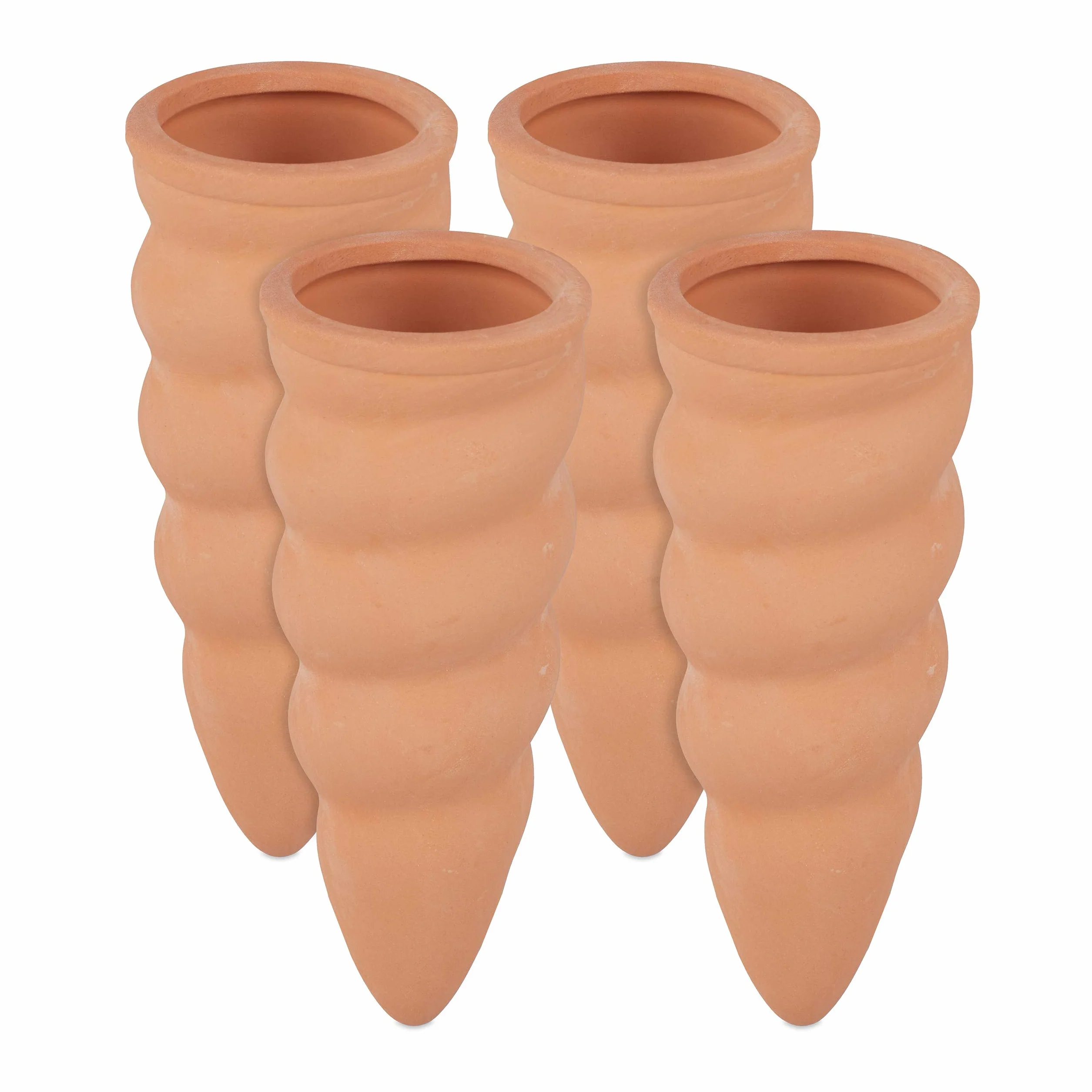 Relaxdays Coni di Argilla Piante, per Bottiglie da 1,5 l, Aiuto per irrigazione, Altezza x profondità: 11,5 x 4,5 cm, Terracotta, 100% Ceramica, Marrone, 24 Pezzi