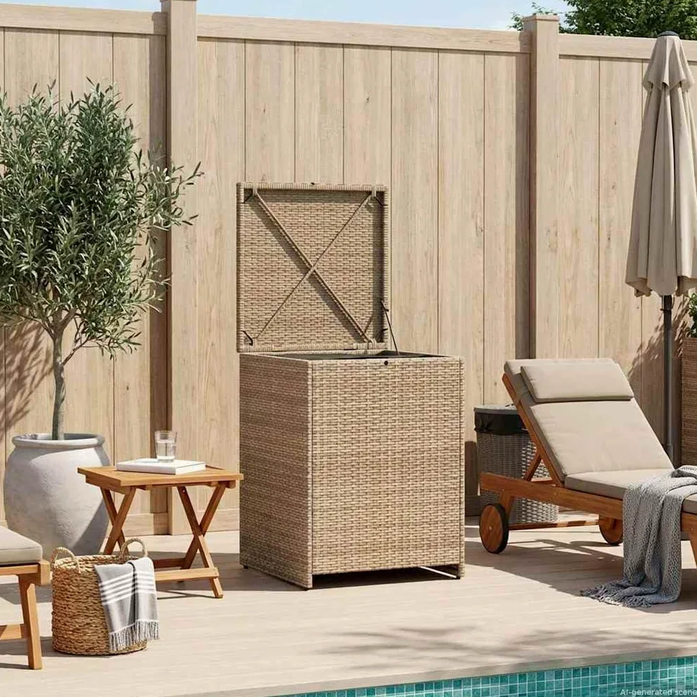 Cassapanca per cuscini, in acciaio, 55 x 55 x 69 cm, resistente alle intemperie, con piedini regolabili, per stoccaggio all'aperto, impermeabile, pratica scatola per mobili da giardino e