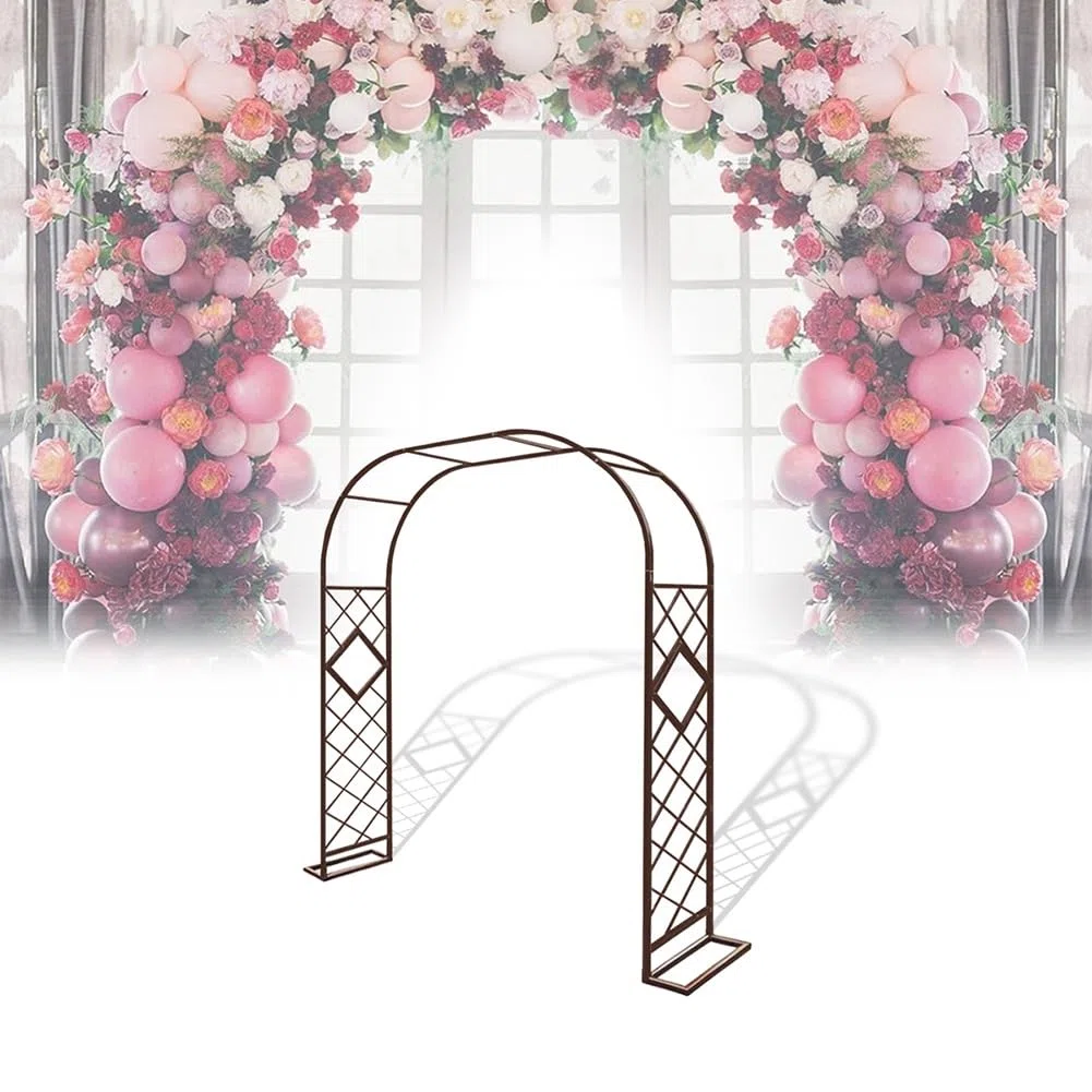 Arco nuziale per cerimoniaRobusto arco in metallo per piante rampicantiPerfetto per prato giardino vacanze e decorazioni per feste Marrone 220 x 230 cm