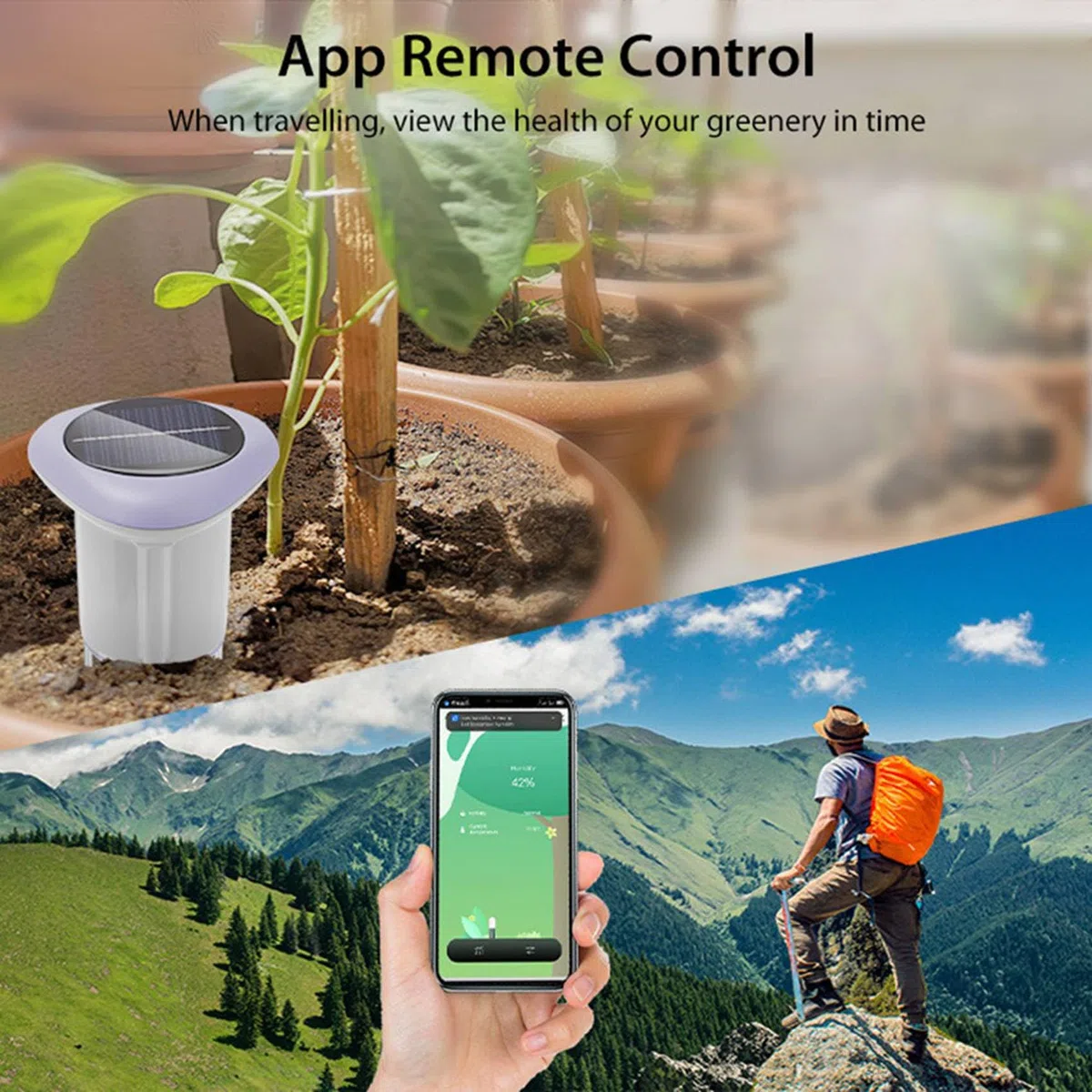 2X Sensore Solare per Terreno Tuya Smart Zigbee per Misurazione Della Temperatura e 'Umidità del Giardinaggio Controllo APP Termometro Digitale per Terreno