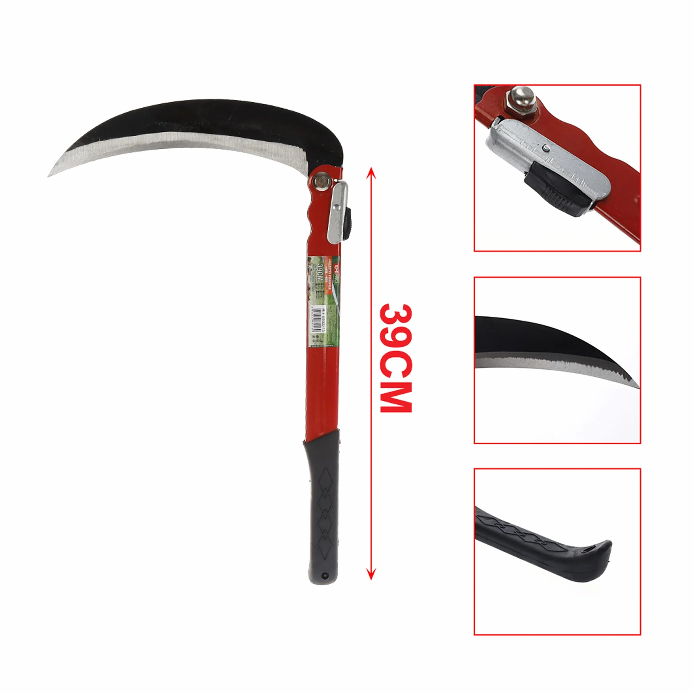 2 PEZZI – A2ZWORLD Falce Pieghevole 39cm, Giardinaggio Multiuso, Falce da Erba per Diserbo, Falce di Sicurezza Portatile per Escursionismo di Emergenza, Attrezzi Falce, Lama 21cm