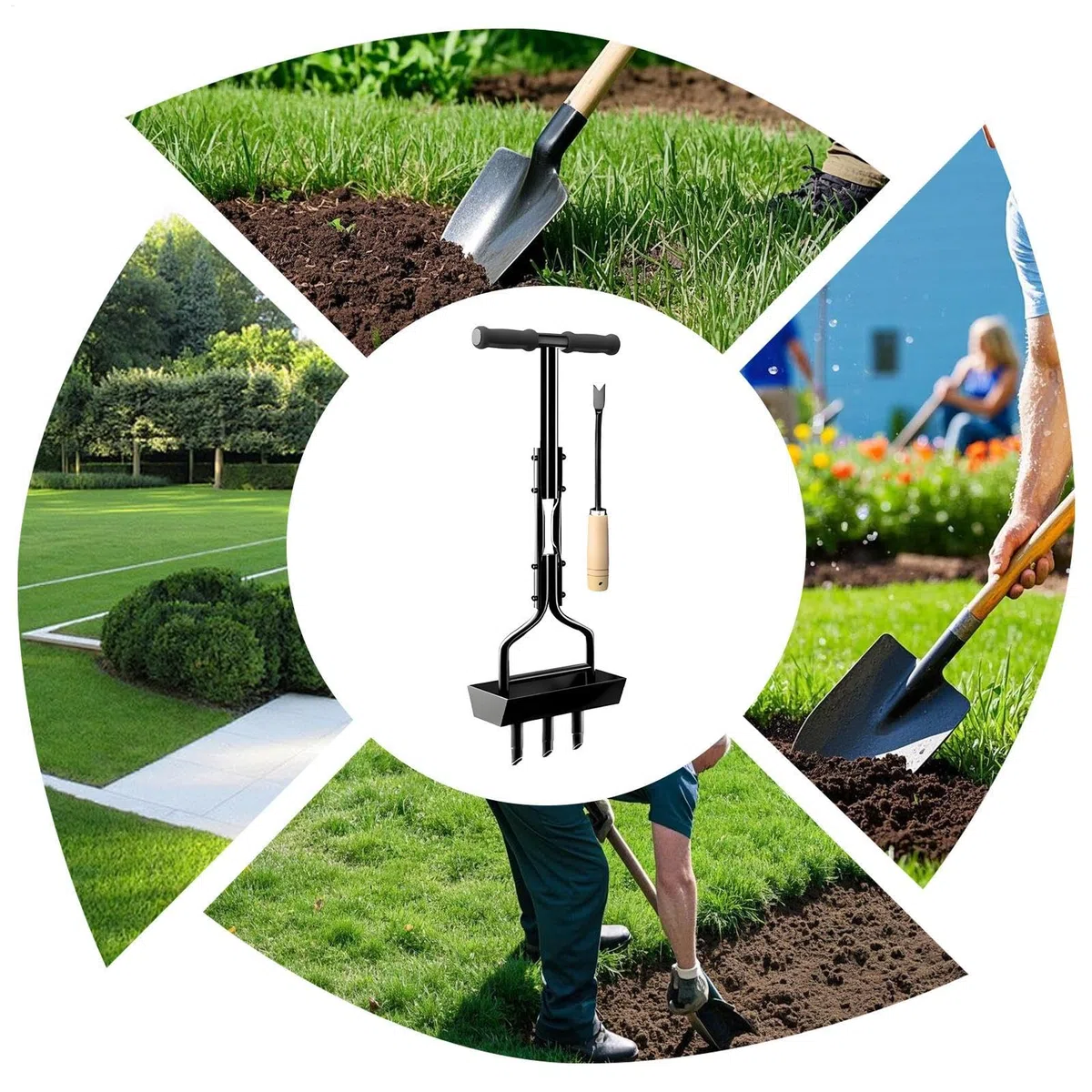 Aeratore Da Prato Attrezzo Dissodante e Cura Prato | Manuale da giardino in metallo, attrezzatura per la cura del prato per appassionati, agricoltori