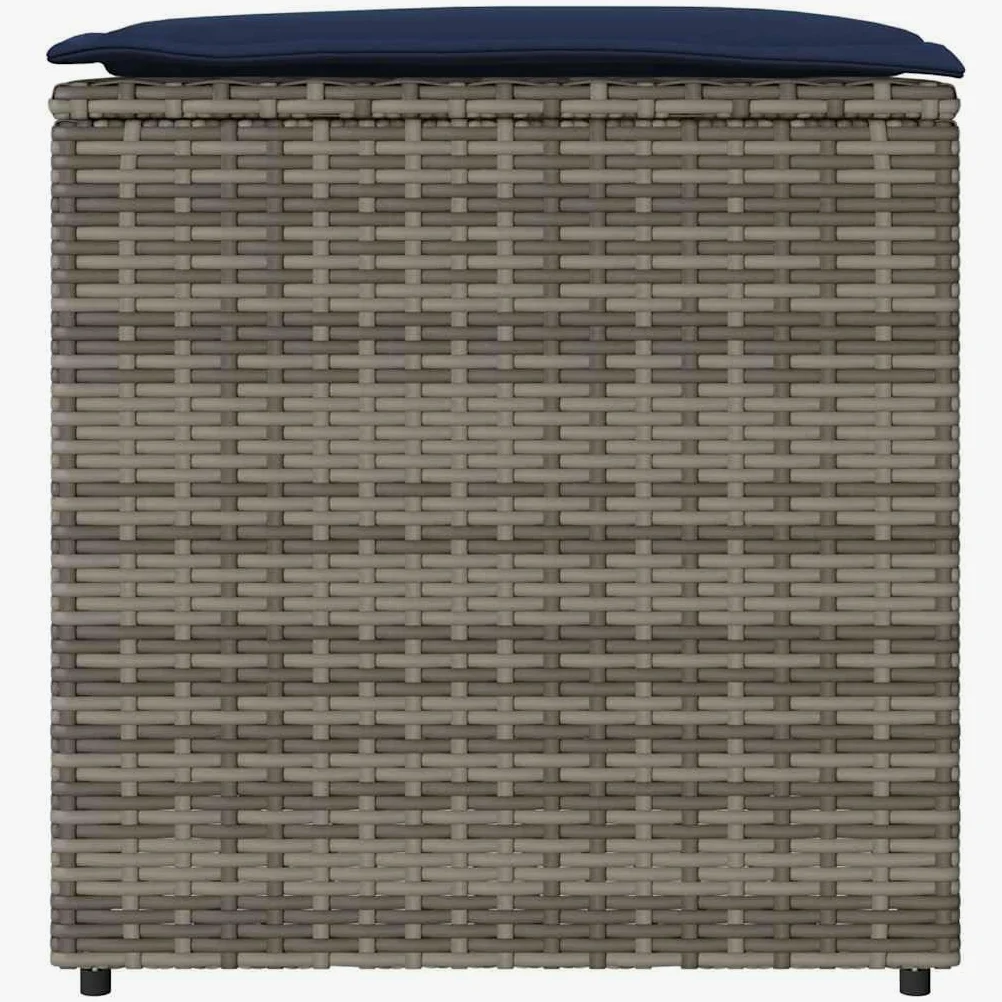 Scatola per cuscini in polyrattan, 50 x 50 cm, con spazio di archiviazione e stoccaggio per cuscini da giardino, spaziosa scatola per mobili da terrazza e accessori