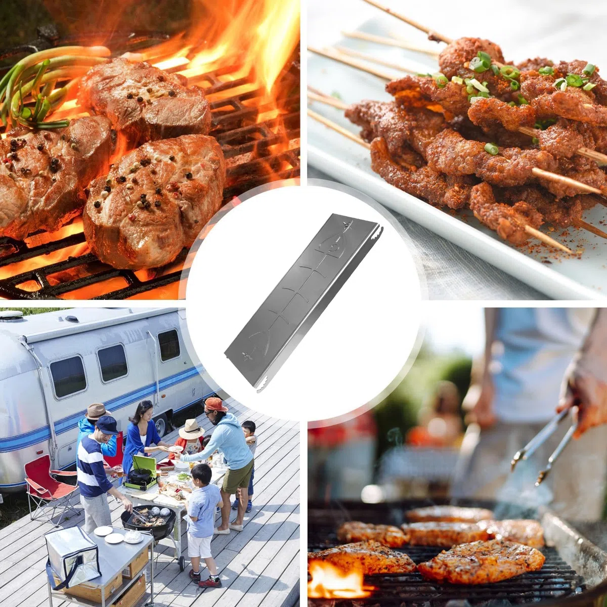 Partita Di Salmone Di Fiamme - Tavola Di Cottura Barbecue, Supporto Di Pesce Regolabile | Plank Grill Per Cucina All'Aperto, Arrosto Di Frutti Di Frutti Di Frutti Di Calcio Con Impostazione Di Picnic