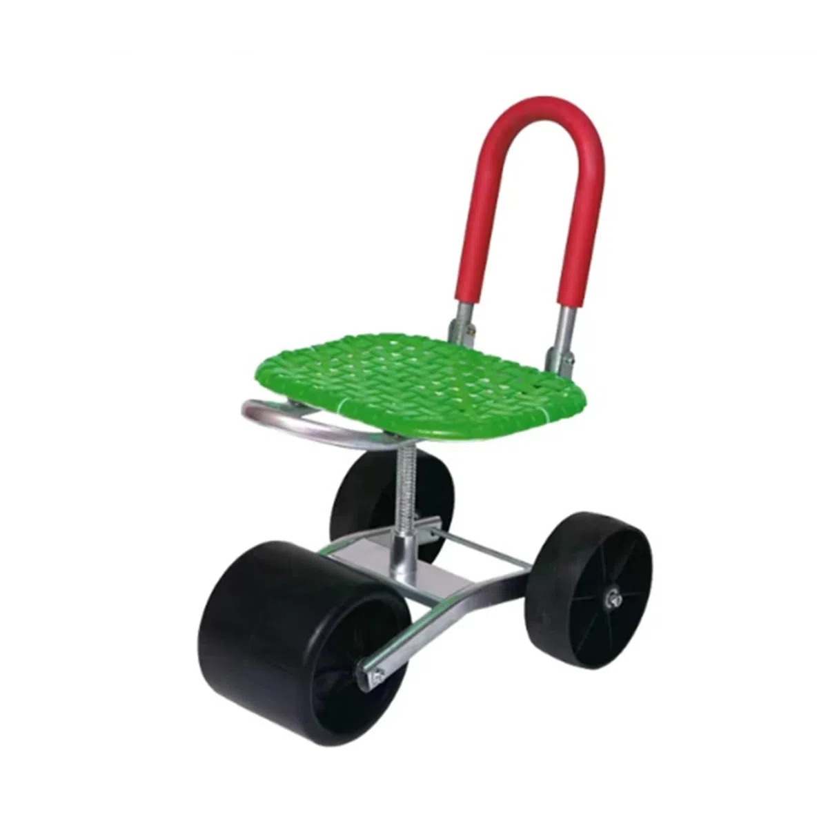 Carrello da lavoro da giardino per anziani, sgabello girevole con sedile per diserbo e piantagione, robusto carrello da giardino con comodi posti a sedere e riporre oggetti