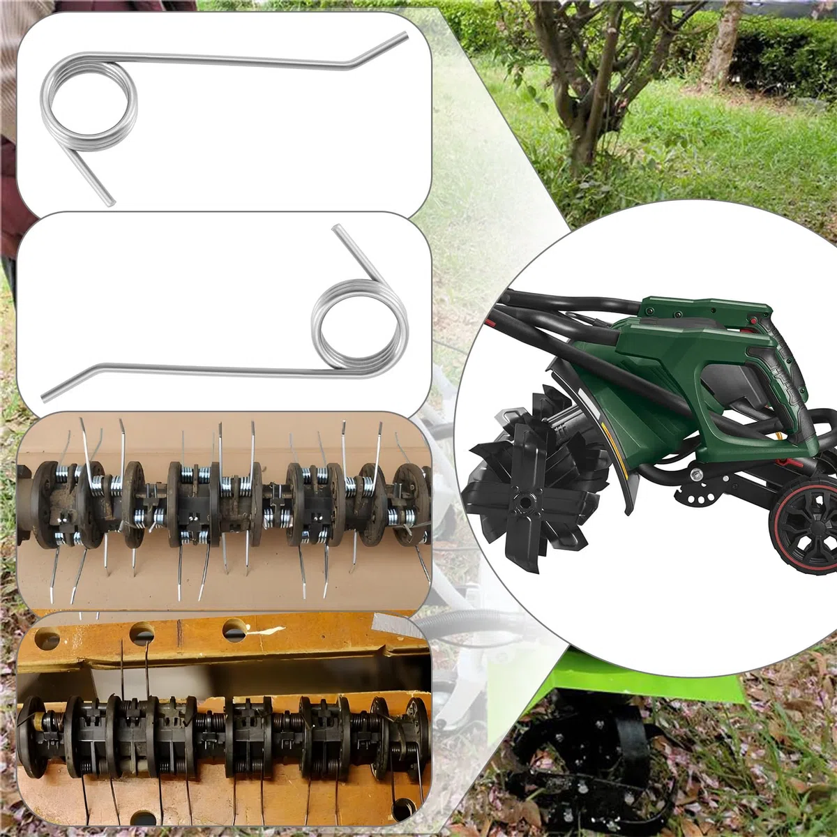 OTOTEC Scarificatore elettrico a molla scarificante per ventole, in acciaio inox, 45 pezzi, compatibile con scarificatore LIDL Parkside PLV1500A1 PLV1500B1 PLV1500C1
