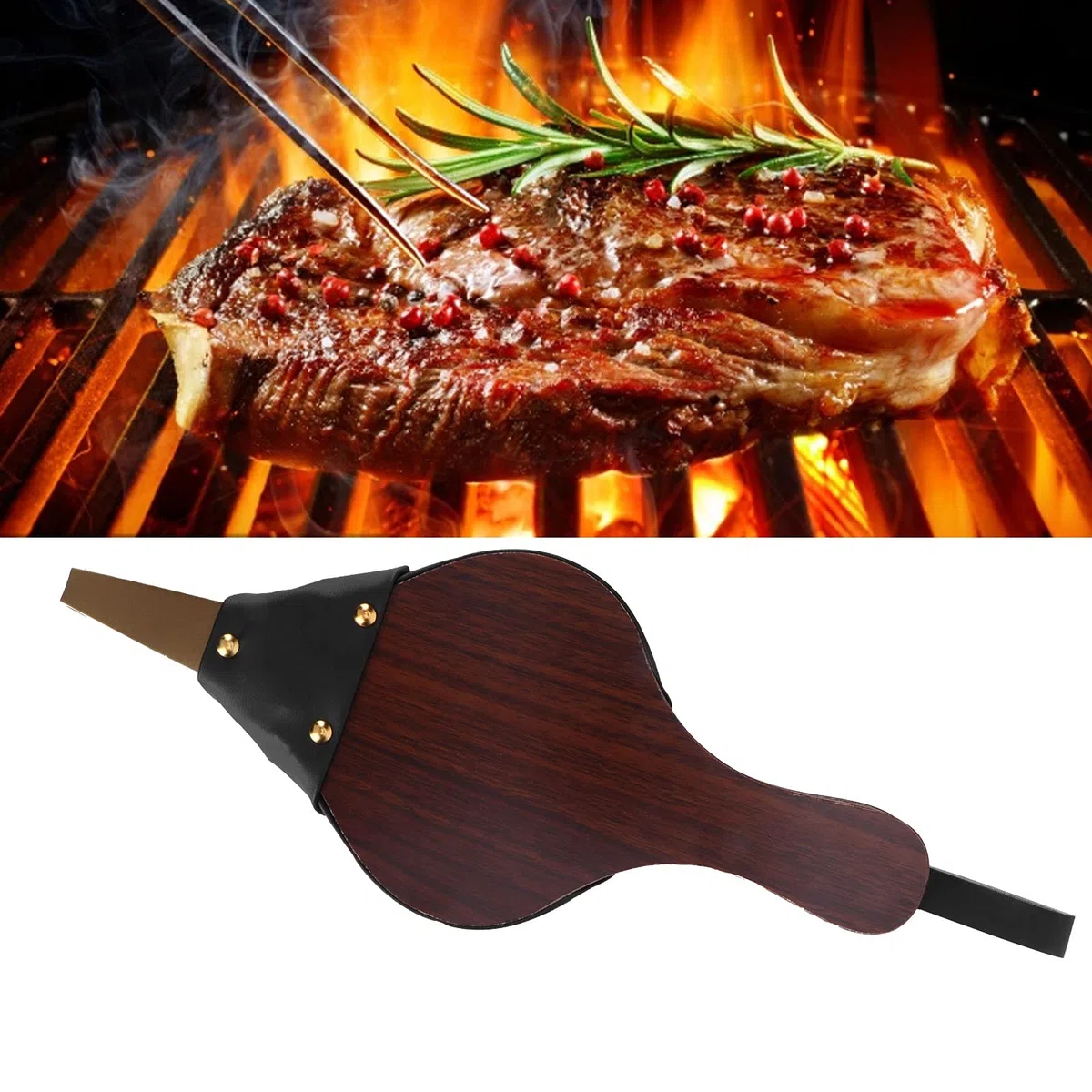 Longzhuo Soffietto Manuale, Soffietto Manuale per caminetto in Legno, Ventilatore, aeratore, Accessorio per Barbecue da Campeggio all'aperto