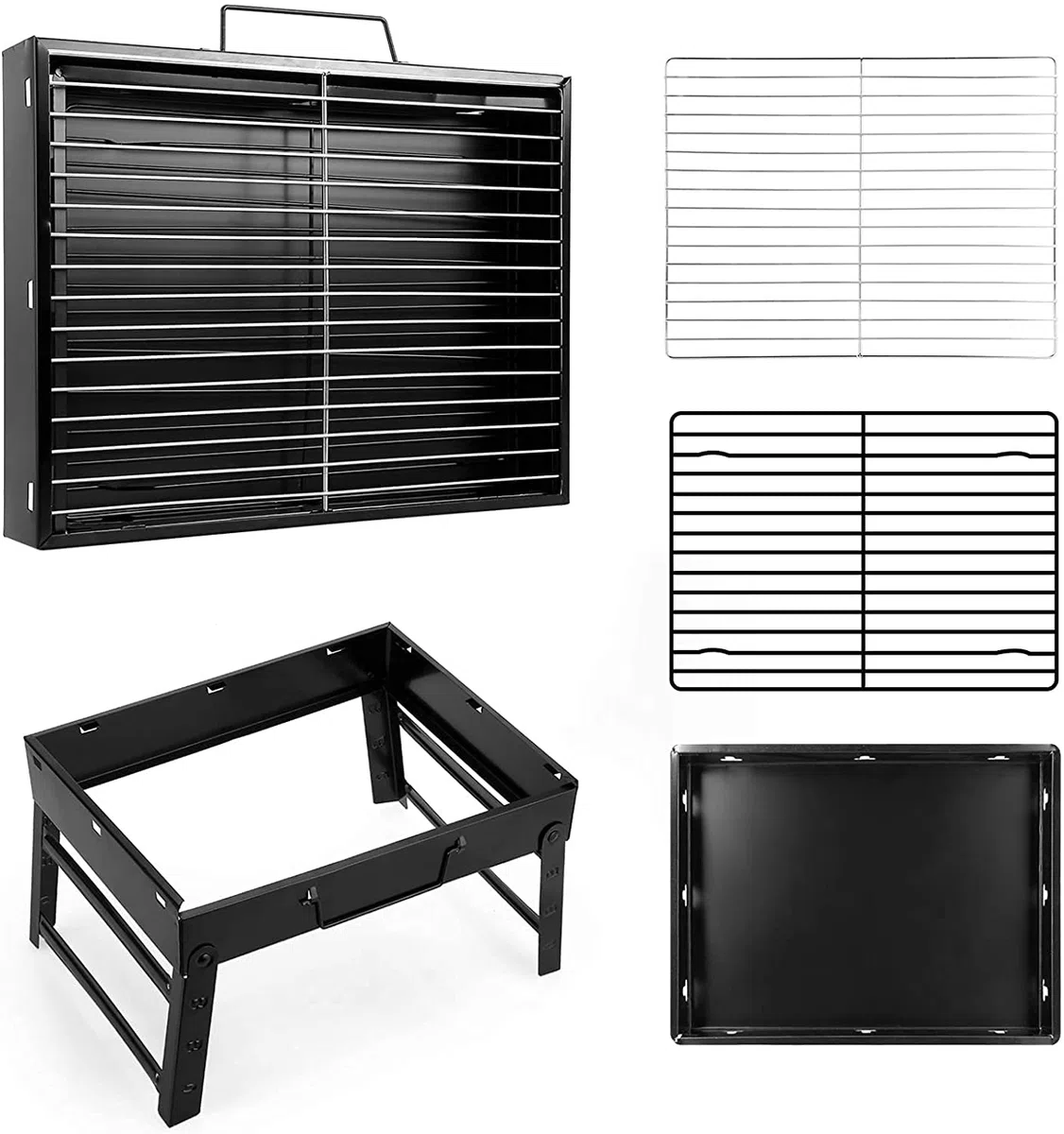 Barbecue Grill Portatile BBQ Carbone Grill Smoker Grill per Cucina All'aperto Campeggio Escursionismo Picnic Backpacking