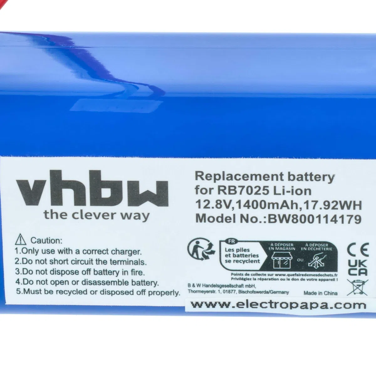 vhbw batteria compatibile con Severin Chill RB 7025 home cleaner (1400mAh, 12,8V, Li-Ion)