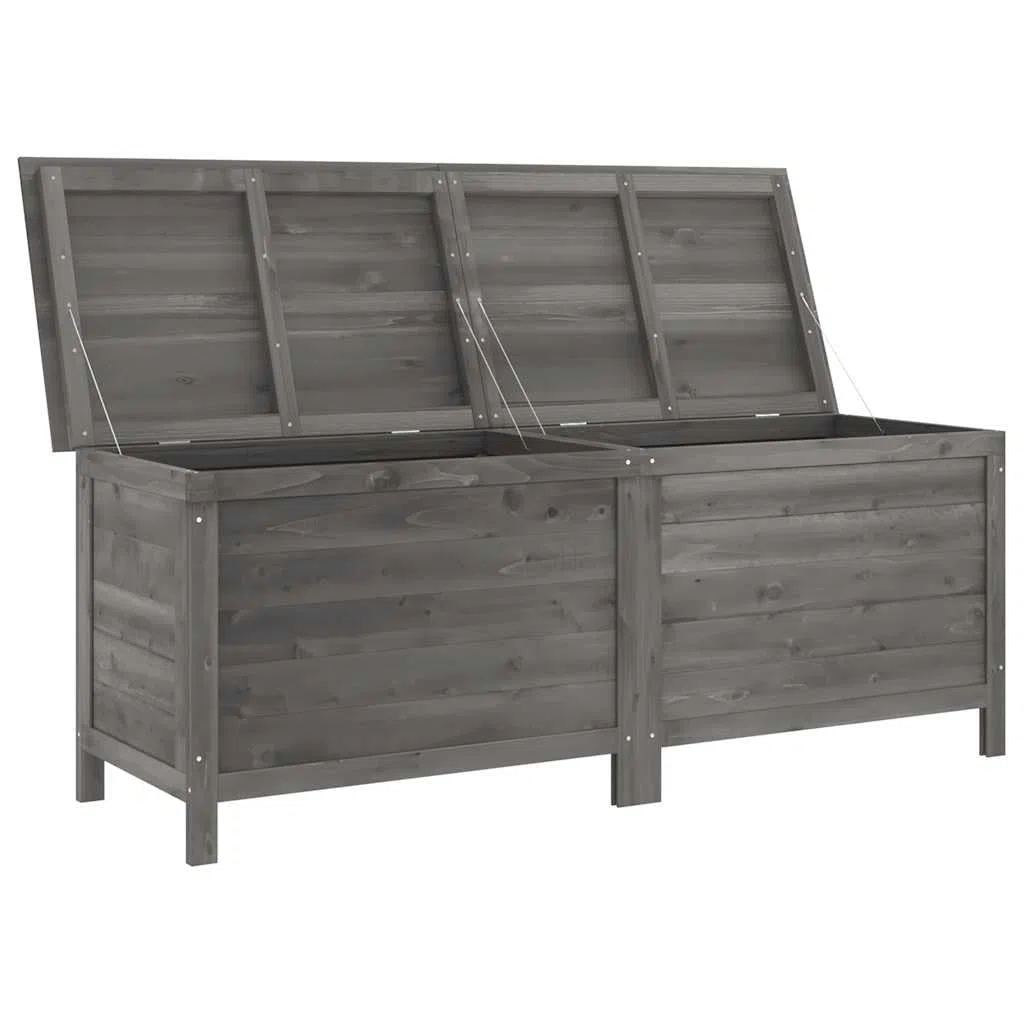 Scatola di immagazzinaggio da giardino Antracite in legno massello Albero di stoccaggio Box per cuscini per esterno interno, giardino, balcone o terrazza