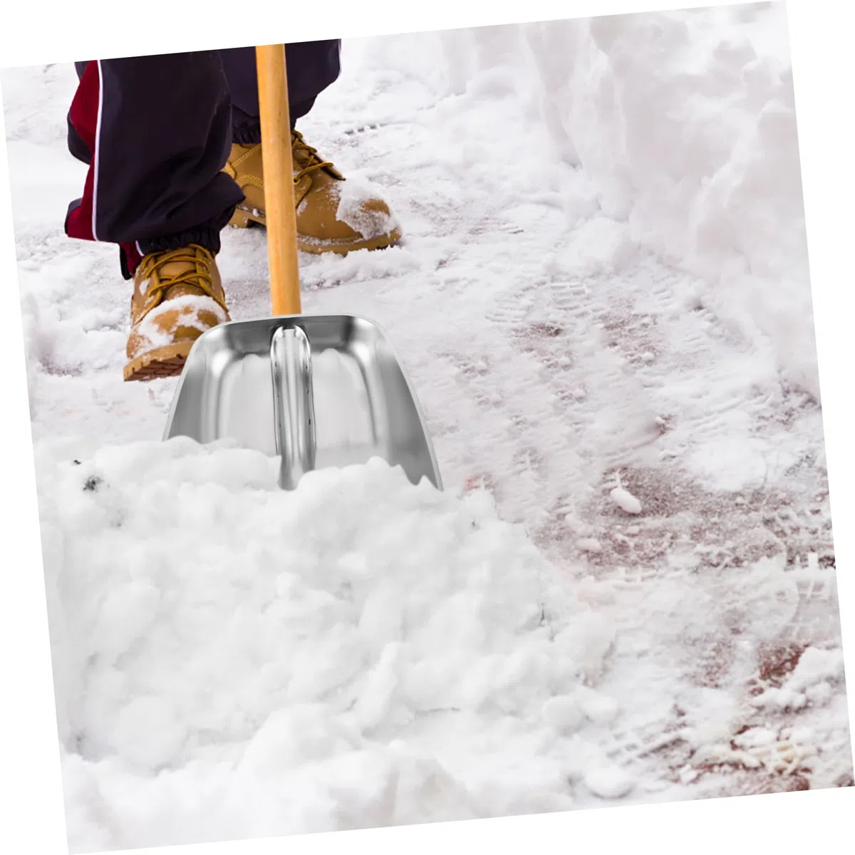 Testa Pala da Neve in Acciaio Inox Rinforzata Argento | Ricambio per Rimozione Neve, Uso Agricolo per Mangime e Cereali, Design Ergonomico Multifunzione