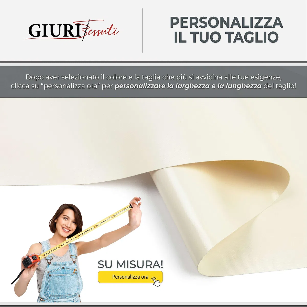 Giuri Tessuti - Fasce in PVC Pieno per Copertura ad Onda di Gazebo e Pergola - Telo ombreggiante ignifugo (Panna, 45x350cm)