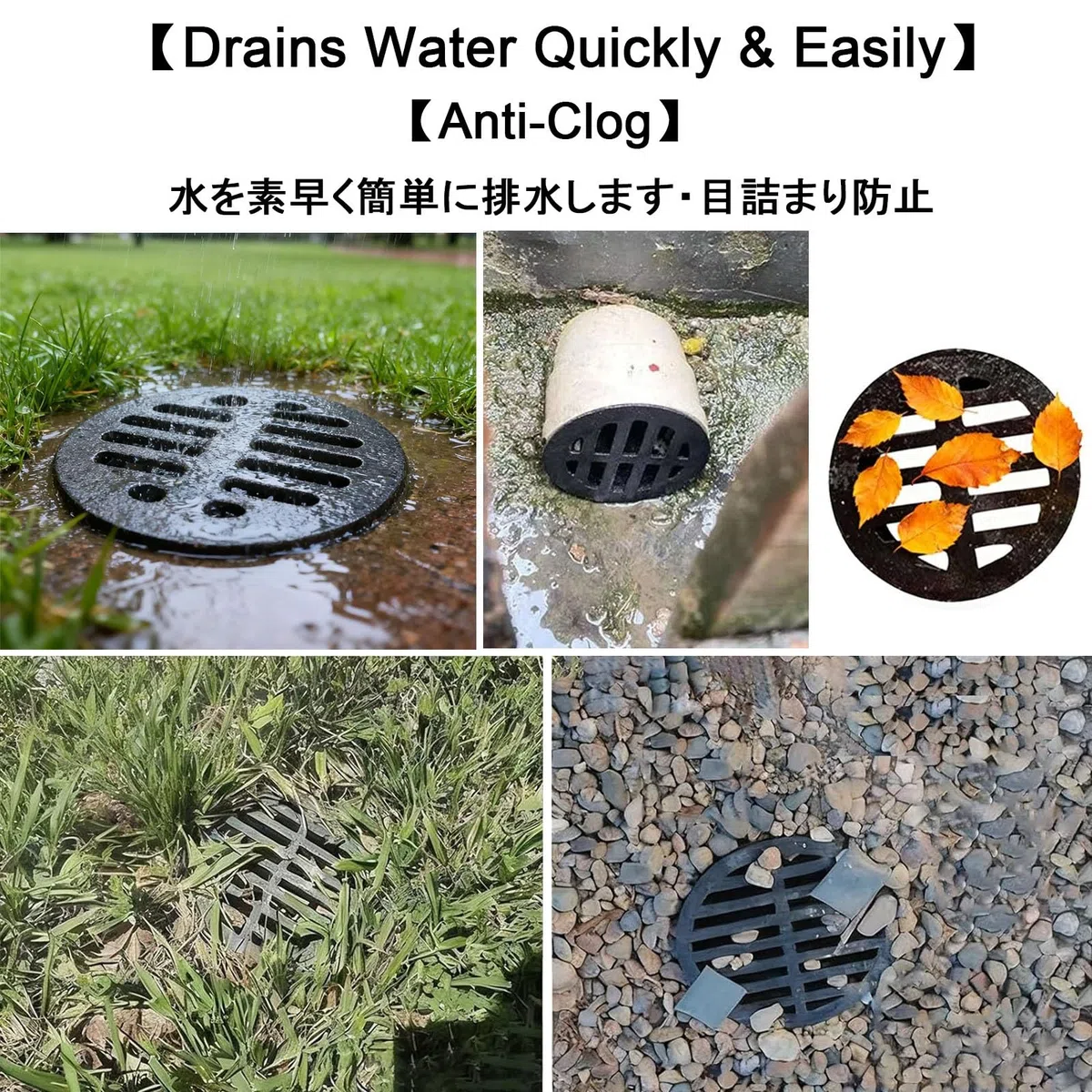 Coperture Per Tombini Da Esterno, 5-25cm Nero Griglia Canaletta Scolo Acqua Piovana Ghisa Canalette Di Drenaggio Rotonda, Robusto Durevole, Piovana Copertura Per Giardino Garage Prato(200mm)