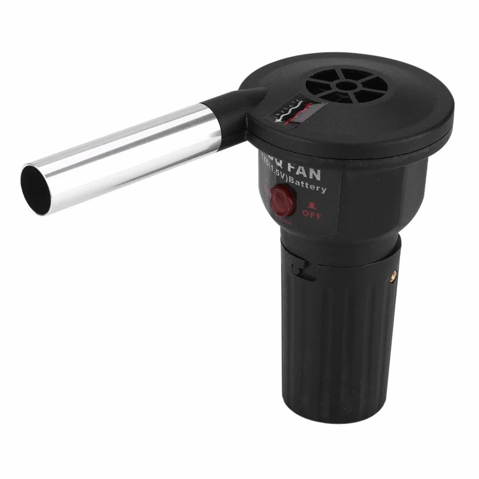 Zunate Ventilatore Barbecue Elettrico Portatile, Pistola ad Aria per Barbecue, Cottura Esterna BBQ Fire Fan per Camping, Nero, 2 Velocità, Touch Control, Senza Cavo, Portatile