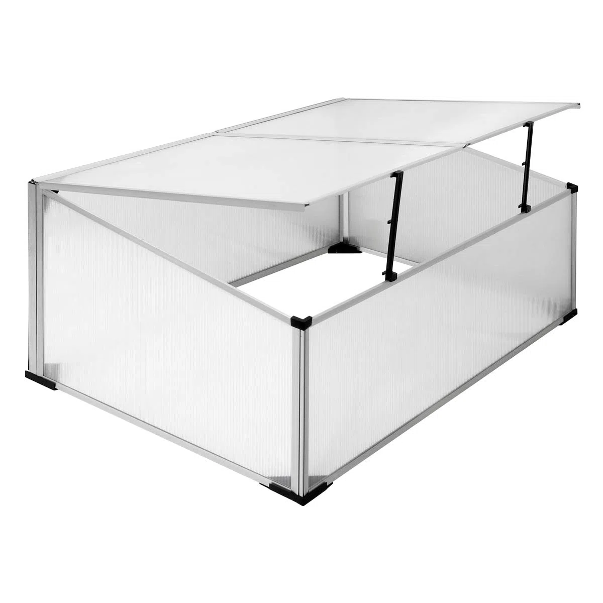 ECD Germany Serra Giardino Orto Mini Serra 100 x 60 x 40 cm per Terrazzo Serra in Telaio di Alluminio e Policarbonato Rezistente ai Raggi UV e alle Intemperie con Tetto Regolabile per Fiori e Piante